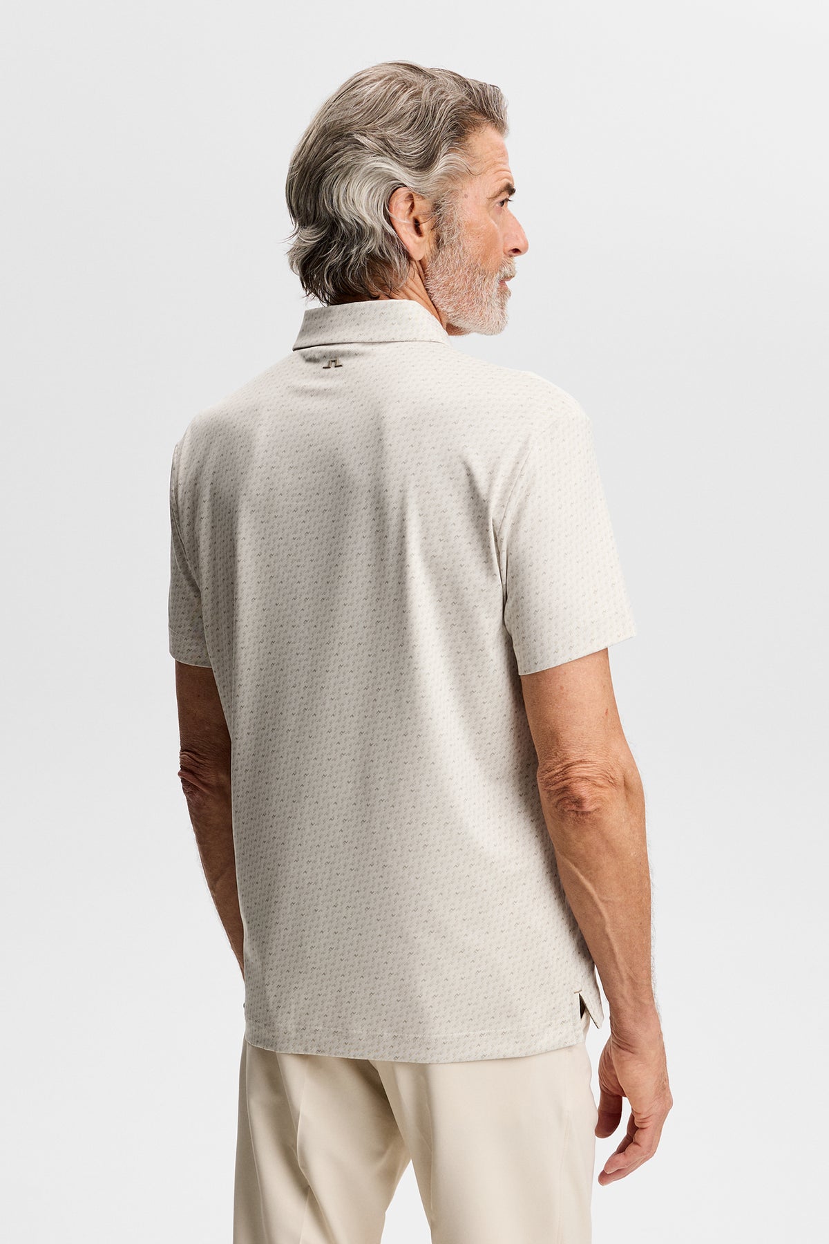 Tod Print Polo in Bias Bridge Micro Moon Brindle by J.Lindeberg