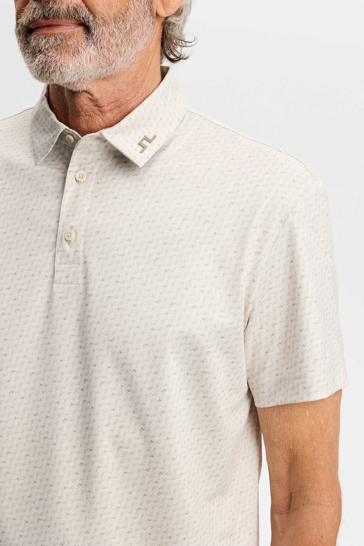 Tod Print Polo in Bias Bridge Micro Moon Brindle by J.Lindeberg