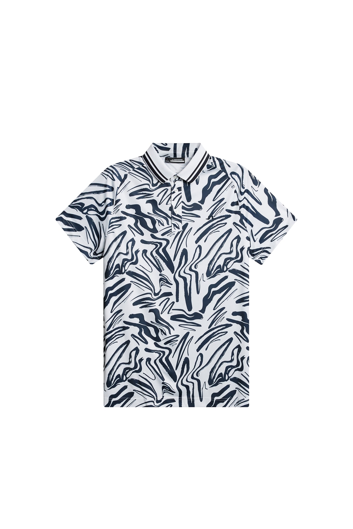 George Print Polo in Scribble JL Navy by J.Lindeberg