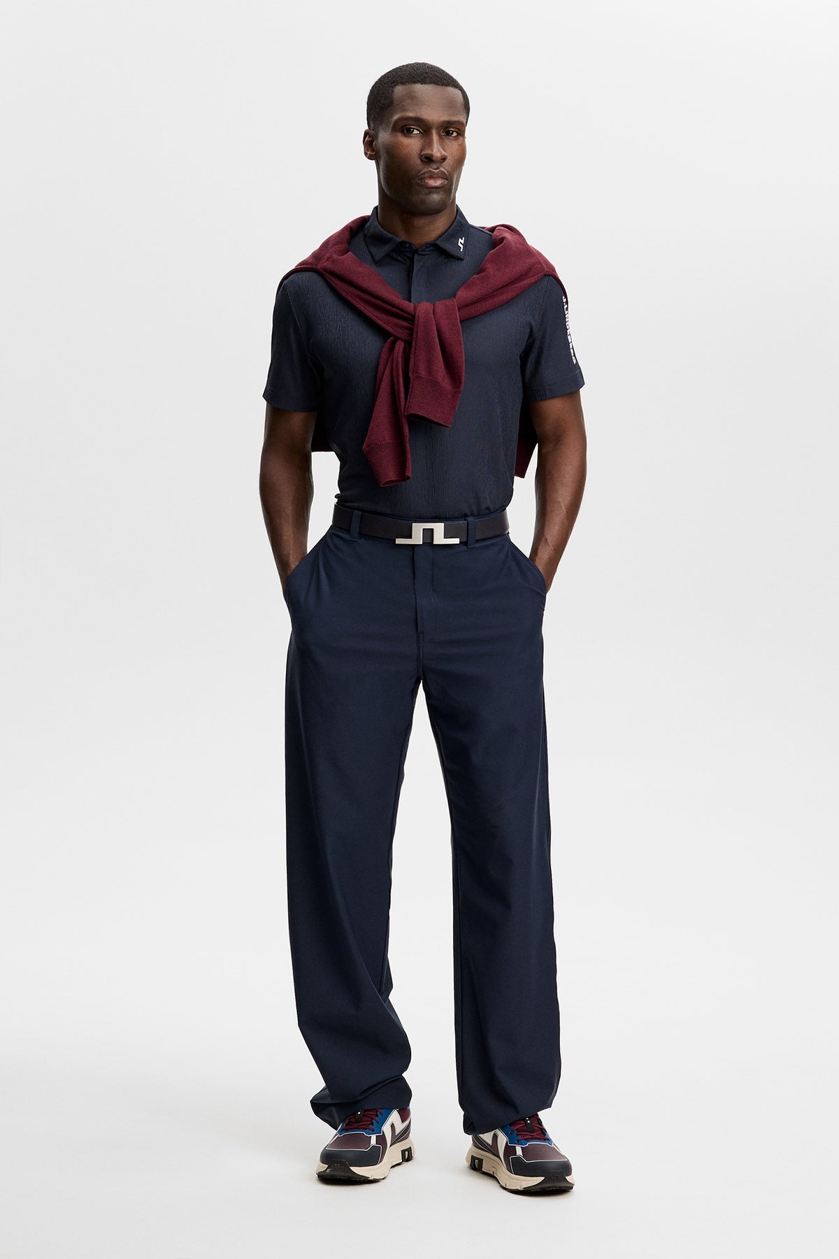 Tour Tech Textured Polo in JL Navy by J.Lindeberg