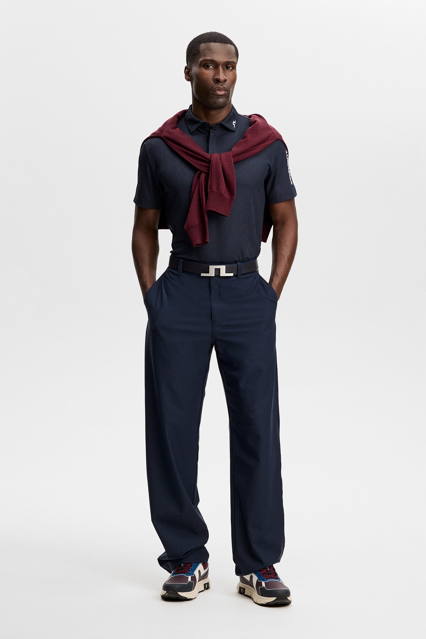 Tour Tech Textured Polo in JL Navy by J.Lindeberg