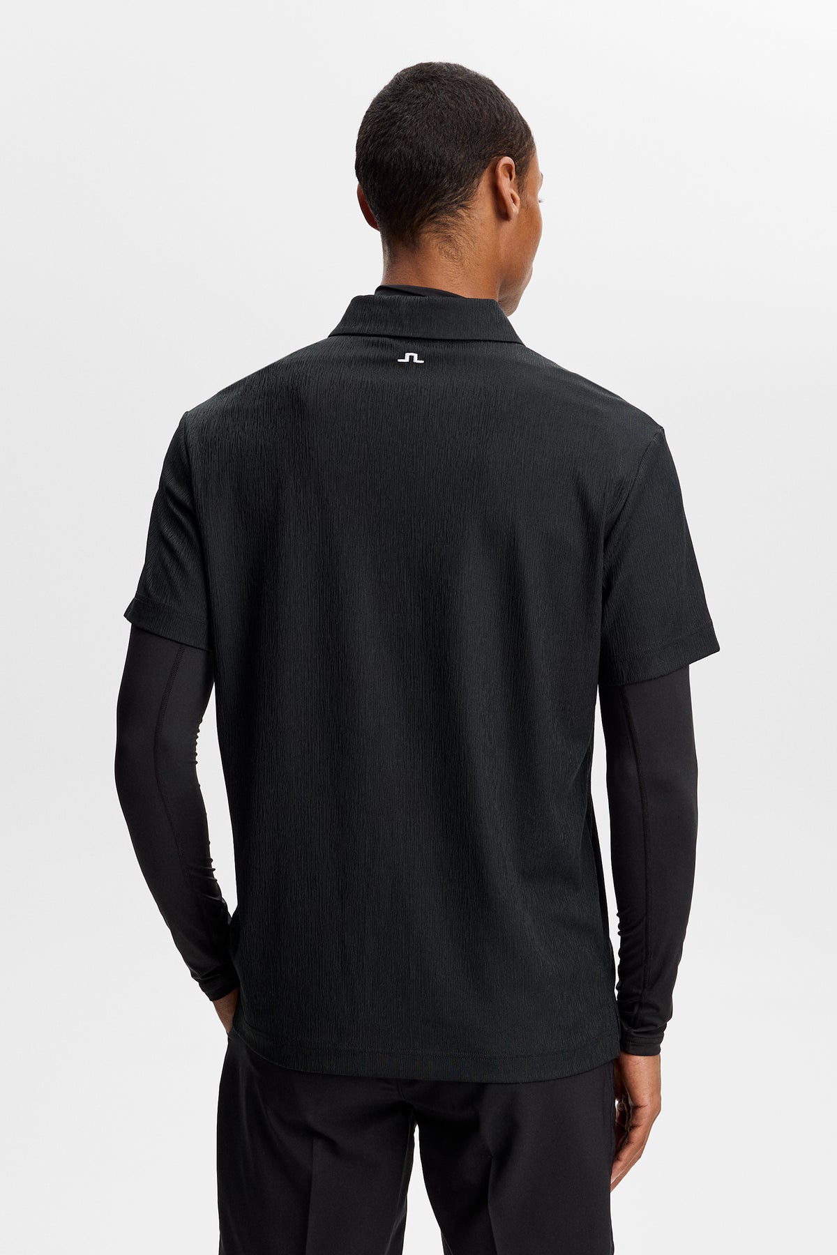 Tour Tech Textured Polo in Black by J.Lindeberg