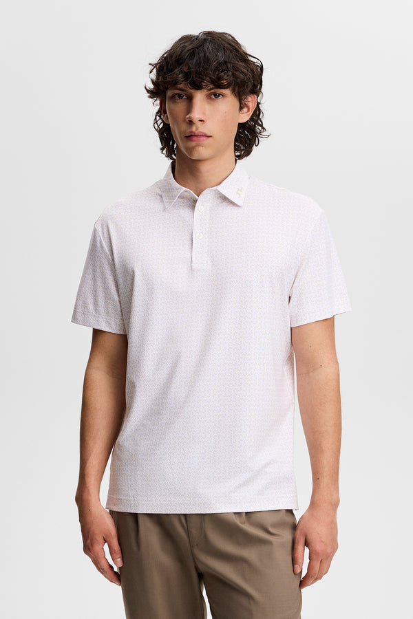 Bala Print Polo / Bias Bridge White Moonbeam S