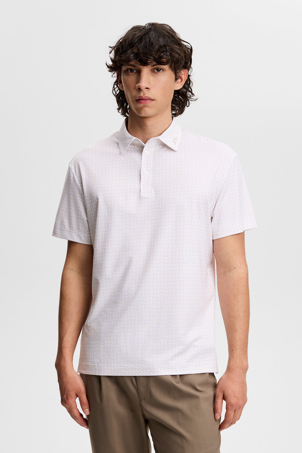 Bala Print Polo / Bias Bridge White Moonbeam S