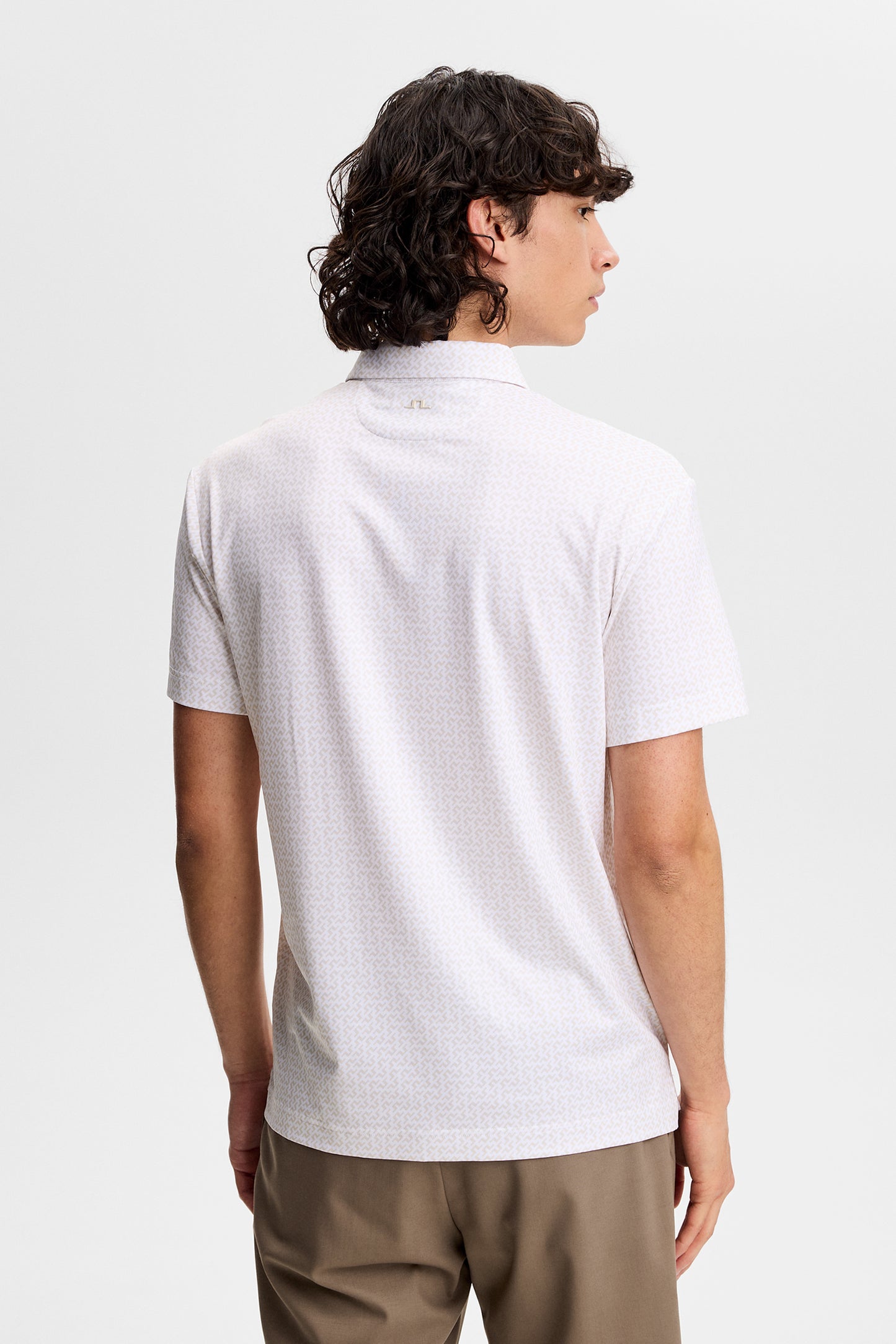Bala Print Polo in Bias Bridge White Moonbeam S by J.Lindeberg