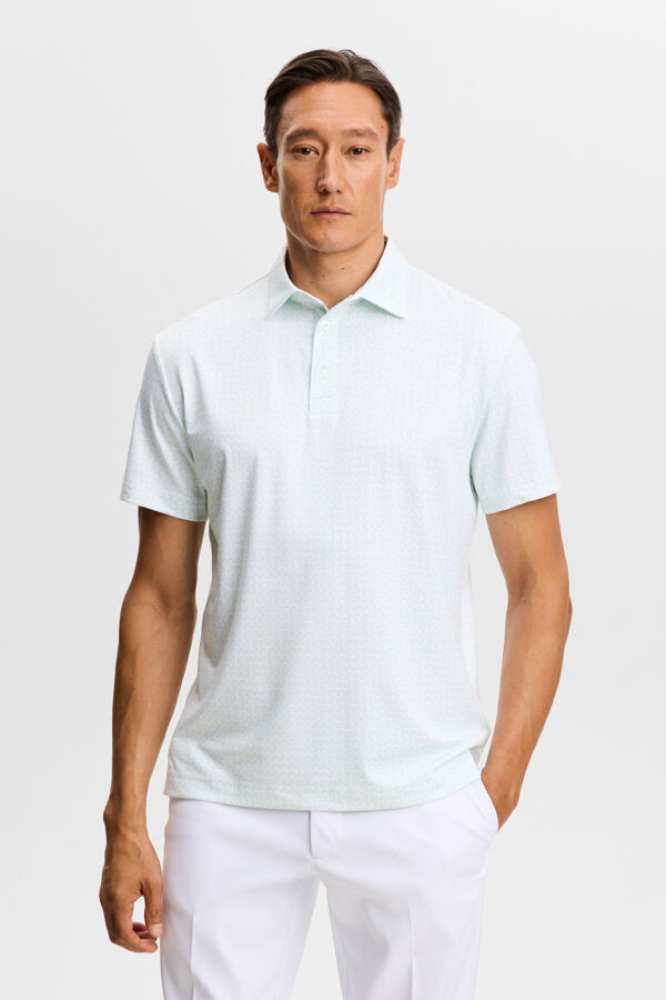 Bala Print Polo / Bias Bridge Bay White S