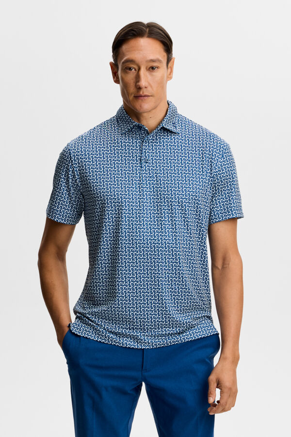 Bala Print Polo / Bias Bridge Estate Sky S
