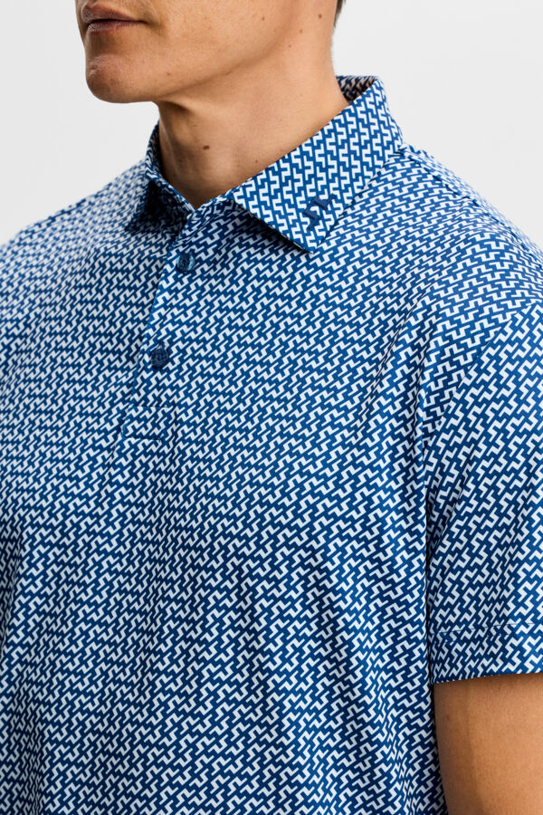 Bala Print Polo / Bias Bridge Estate Sky S