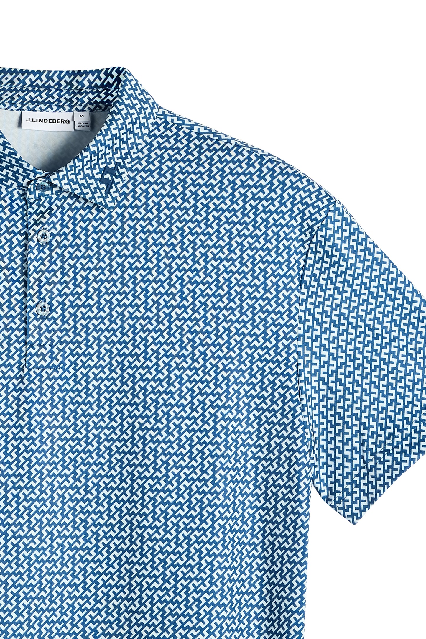 Bala Print Polo in Bias Bridge Estate Sky S by J.Lindeberg