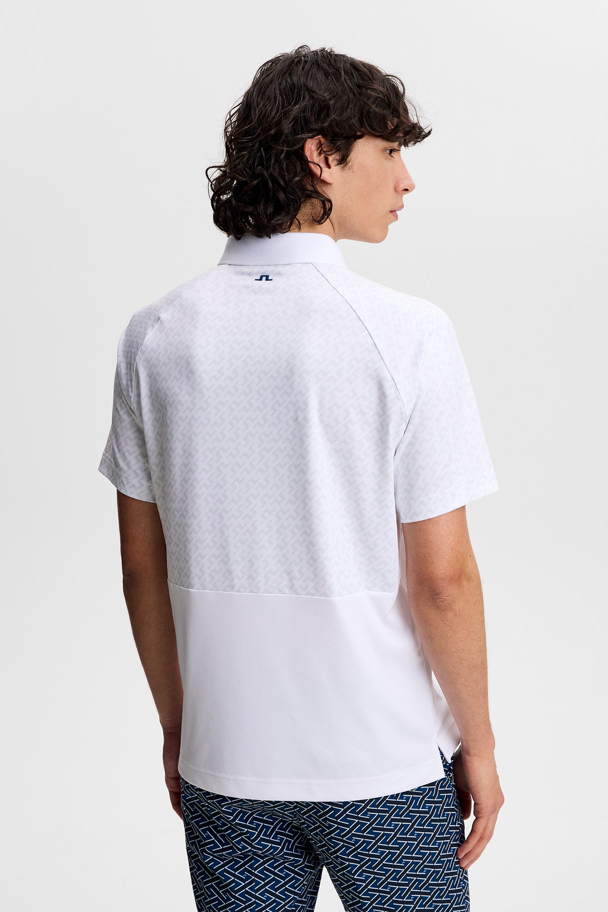 Tucker Polo in Bias Bridge Tonal White M by J.Lindeberg
