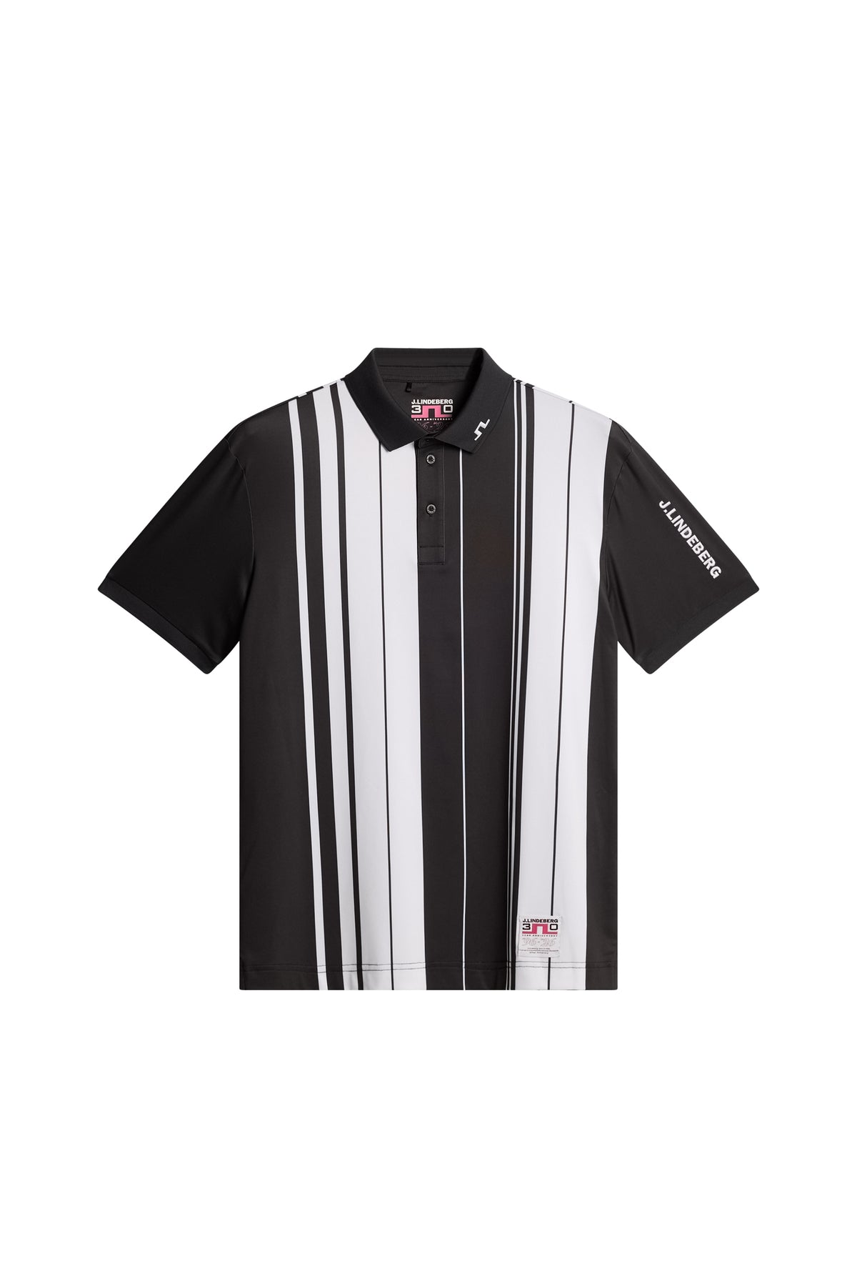 30Y Tour Tech Striped Polo in Stripe Placement Graphic by J.Lindeberg