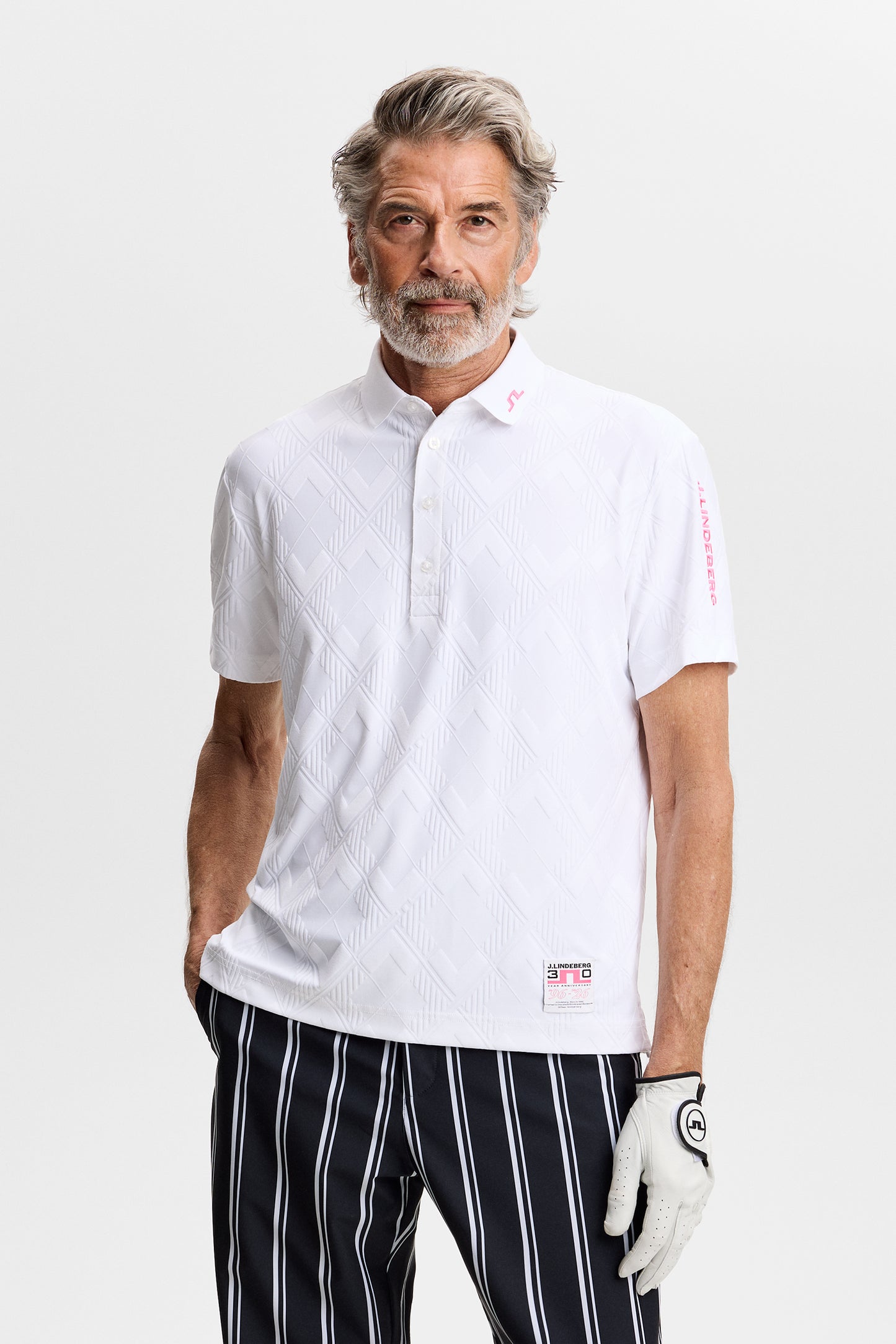 30Y Matt Relaxed Polo in White by J.Lindeberg