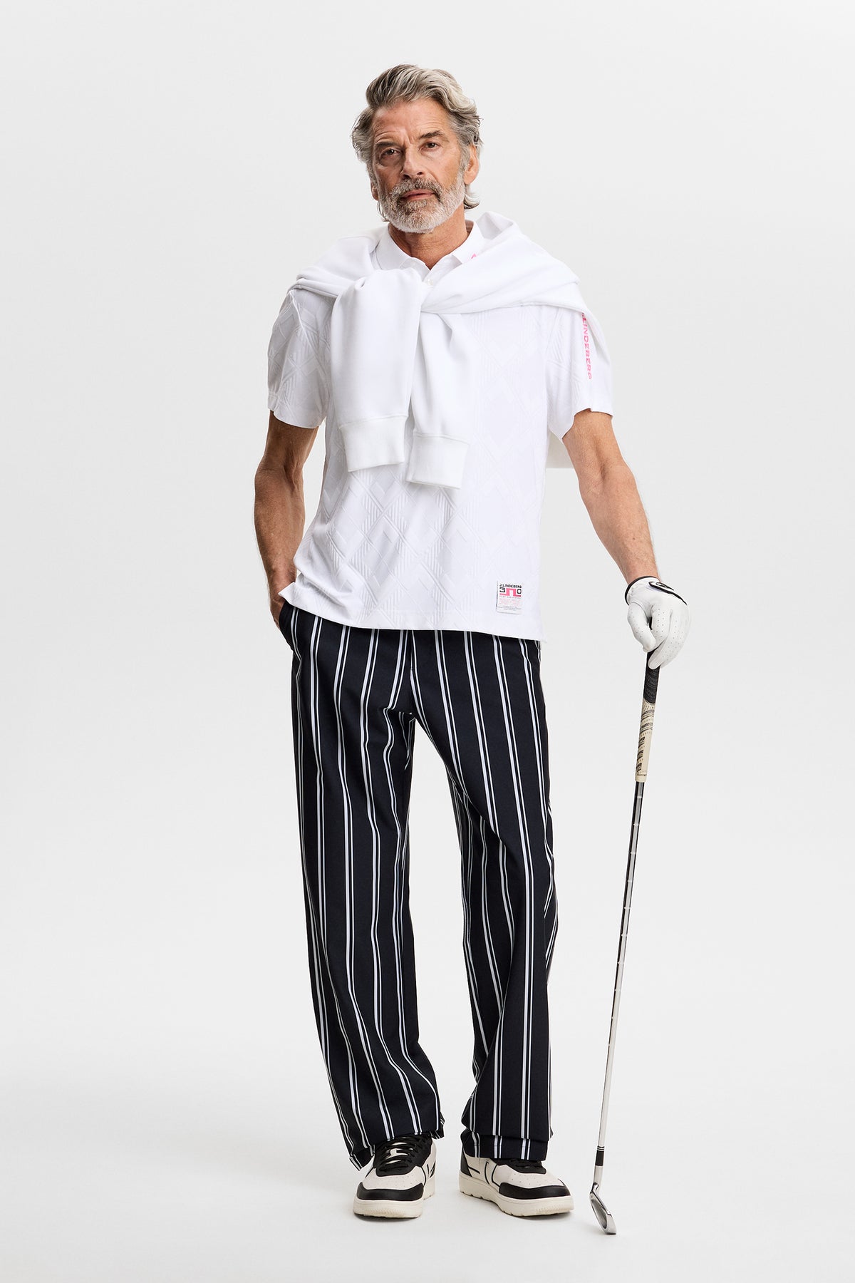 30Y Matt Relaxed Polo in White by J.Lindeberg