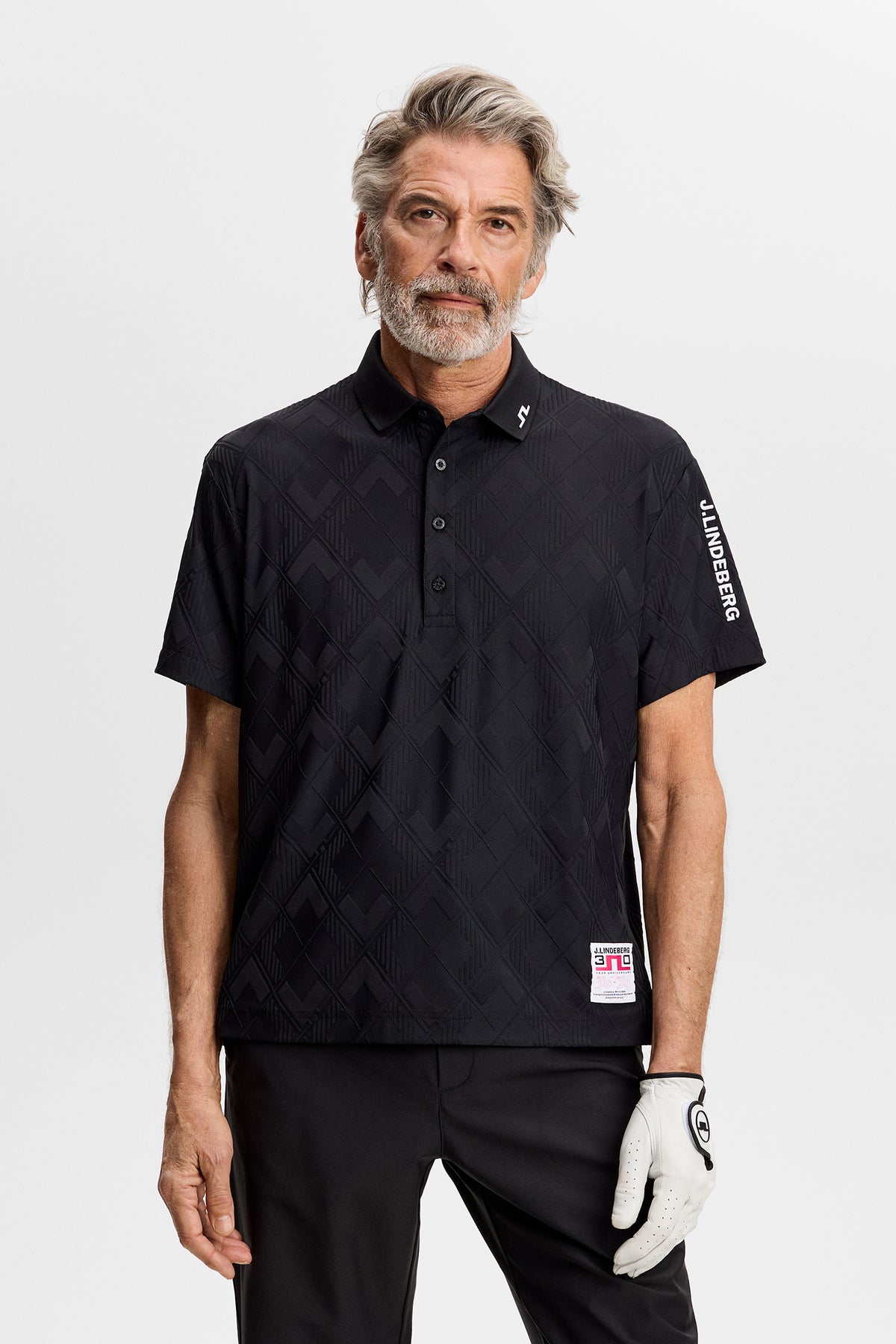 30Y Matt Relaxed Polo in Black by J.Lindeberg