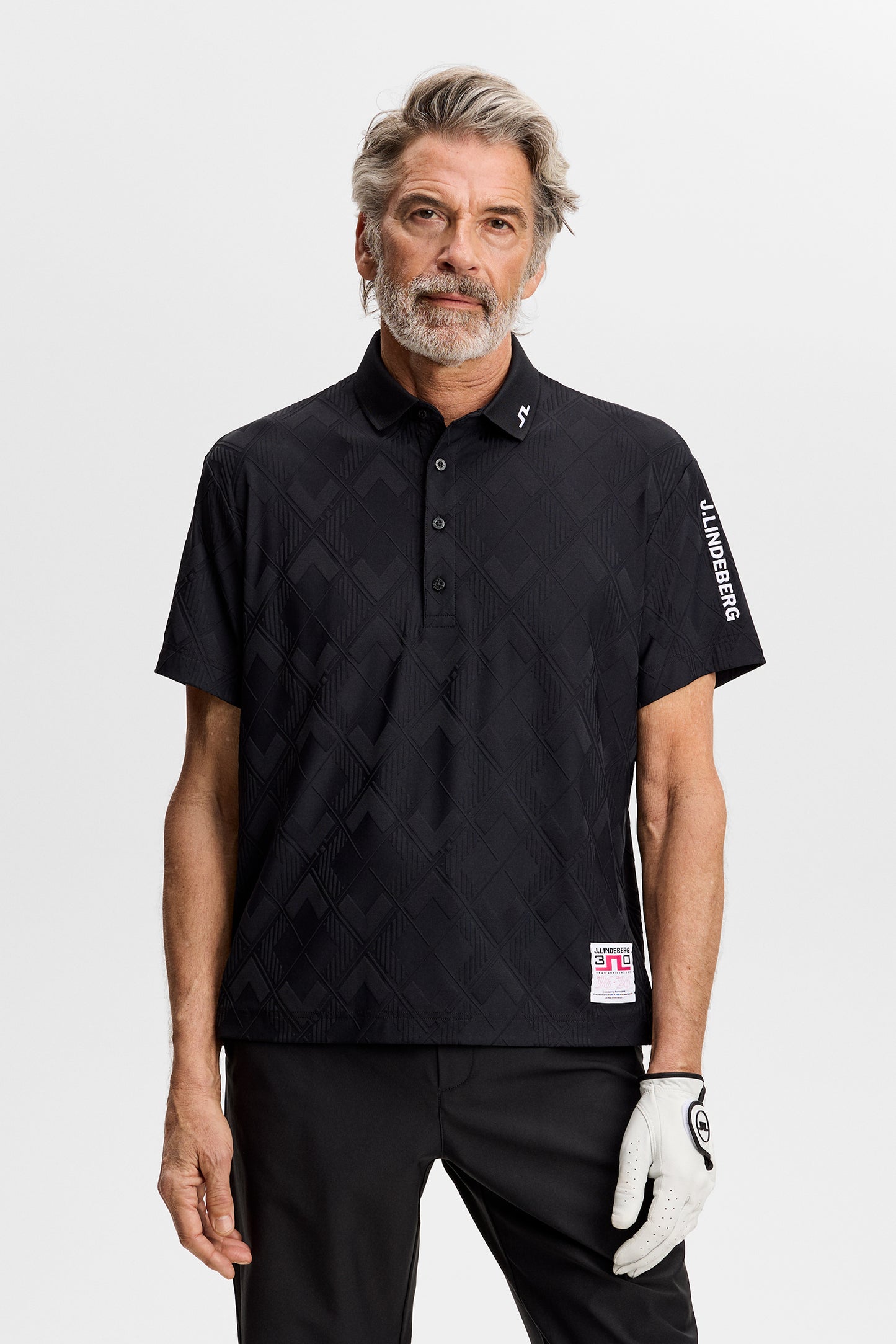 30Y Matt Relaxed Polo in Black by J.Lindeberg