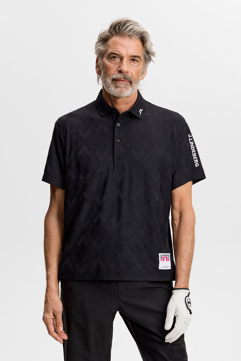 30Y Matt Relaxed Polo in Black by J.Lindeberg