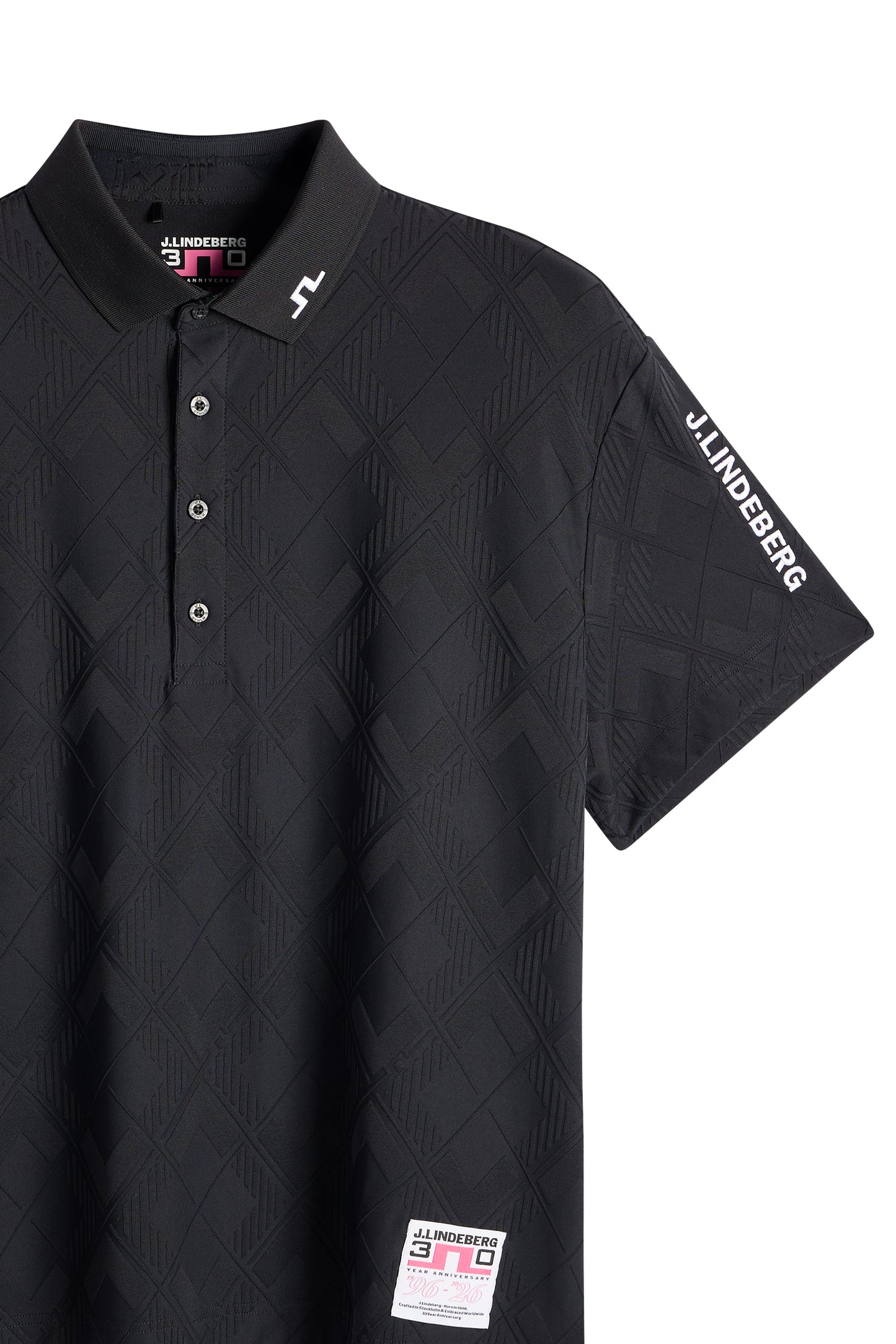 30Y Matt Relaxed Polo in Black by J.Lindeberg