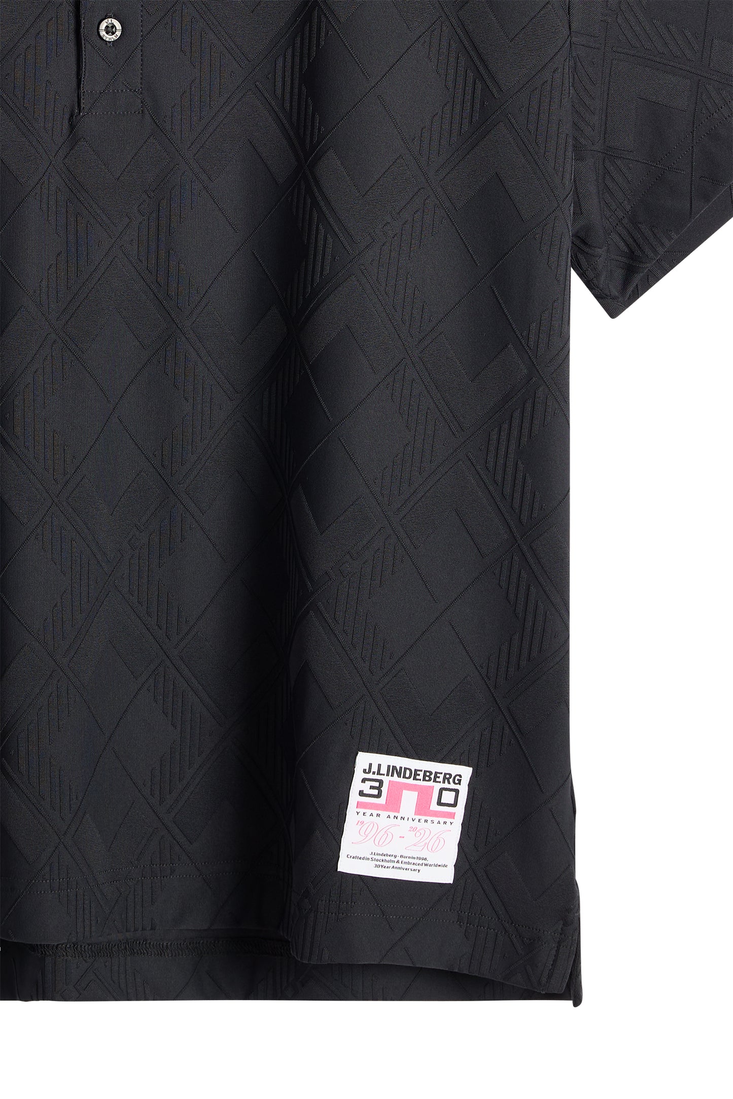 30Y Matt Relaxed Polo in Black by J.Lindeberg