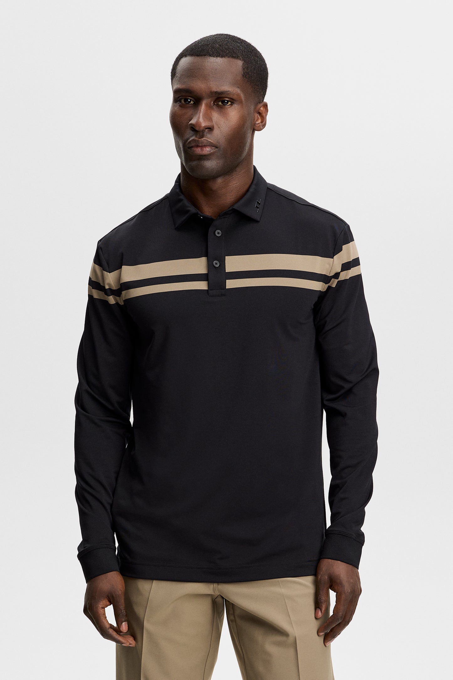 Kenny LS stripe polo in Black by J.Lindeberg