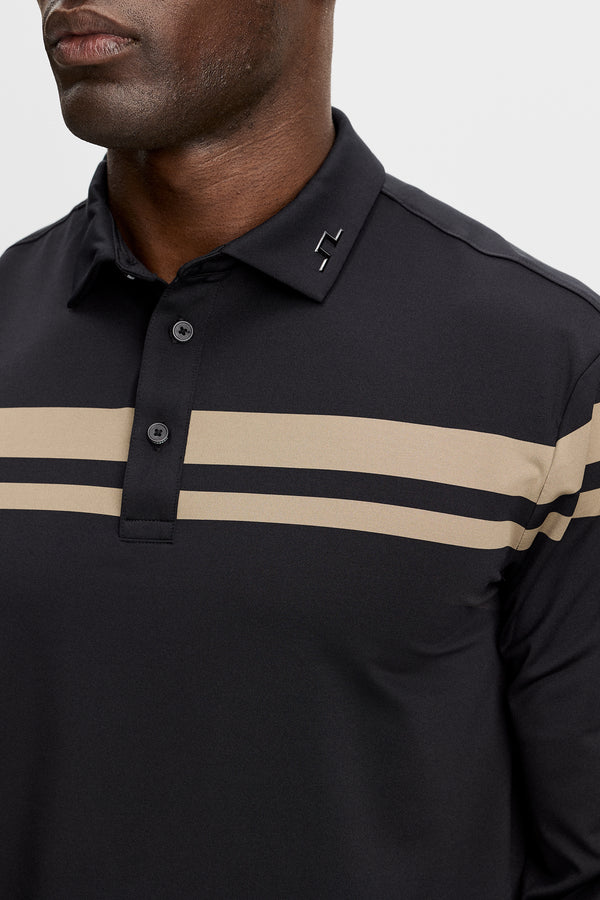 Kenny LS stripe polo / Black
