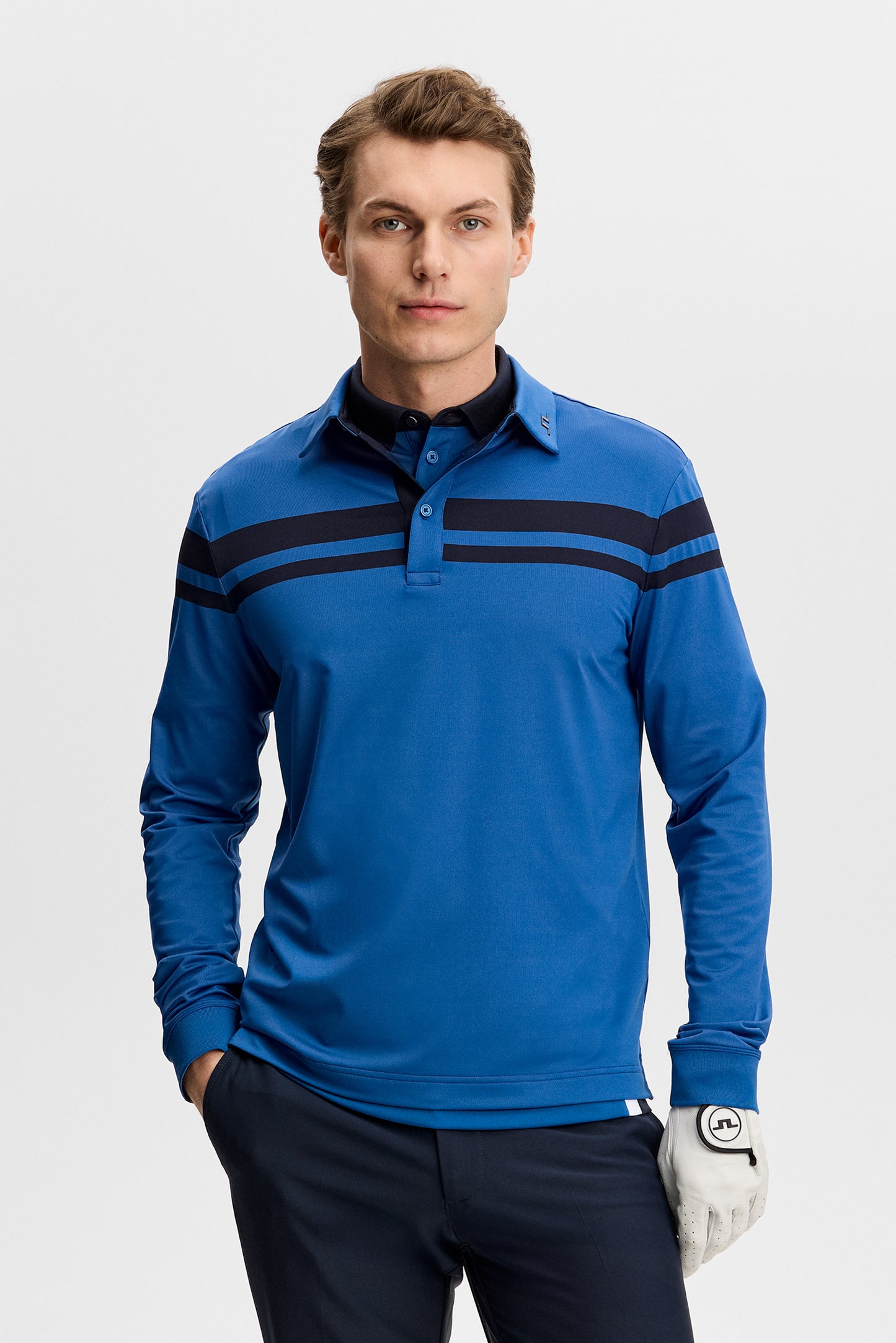Kenny LS stripe polo in Set Sail by J.Lindeberg