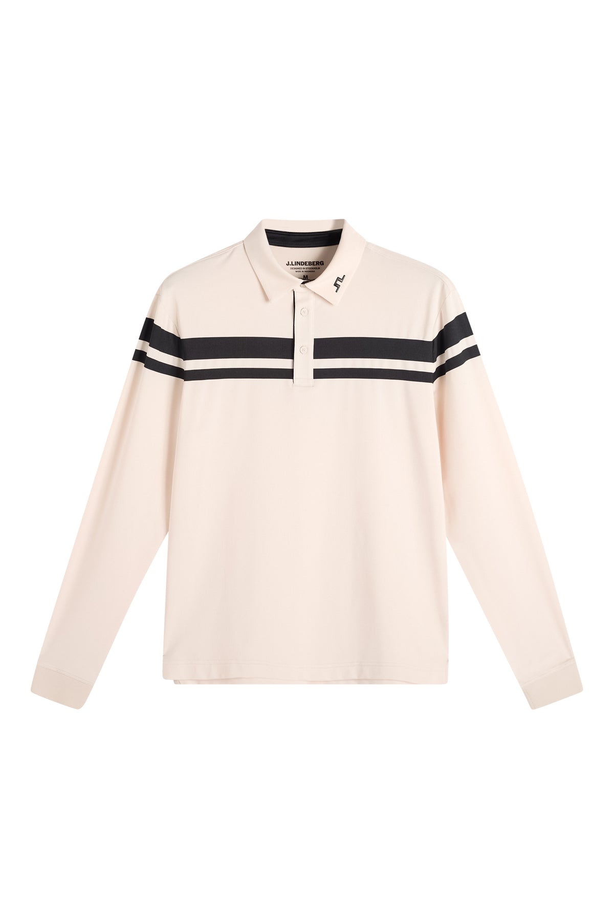 Kenny LS stripe polo in Moonbeam by J.Lindeberg