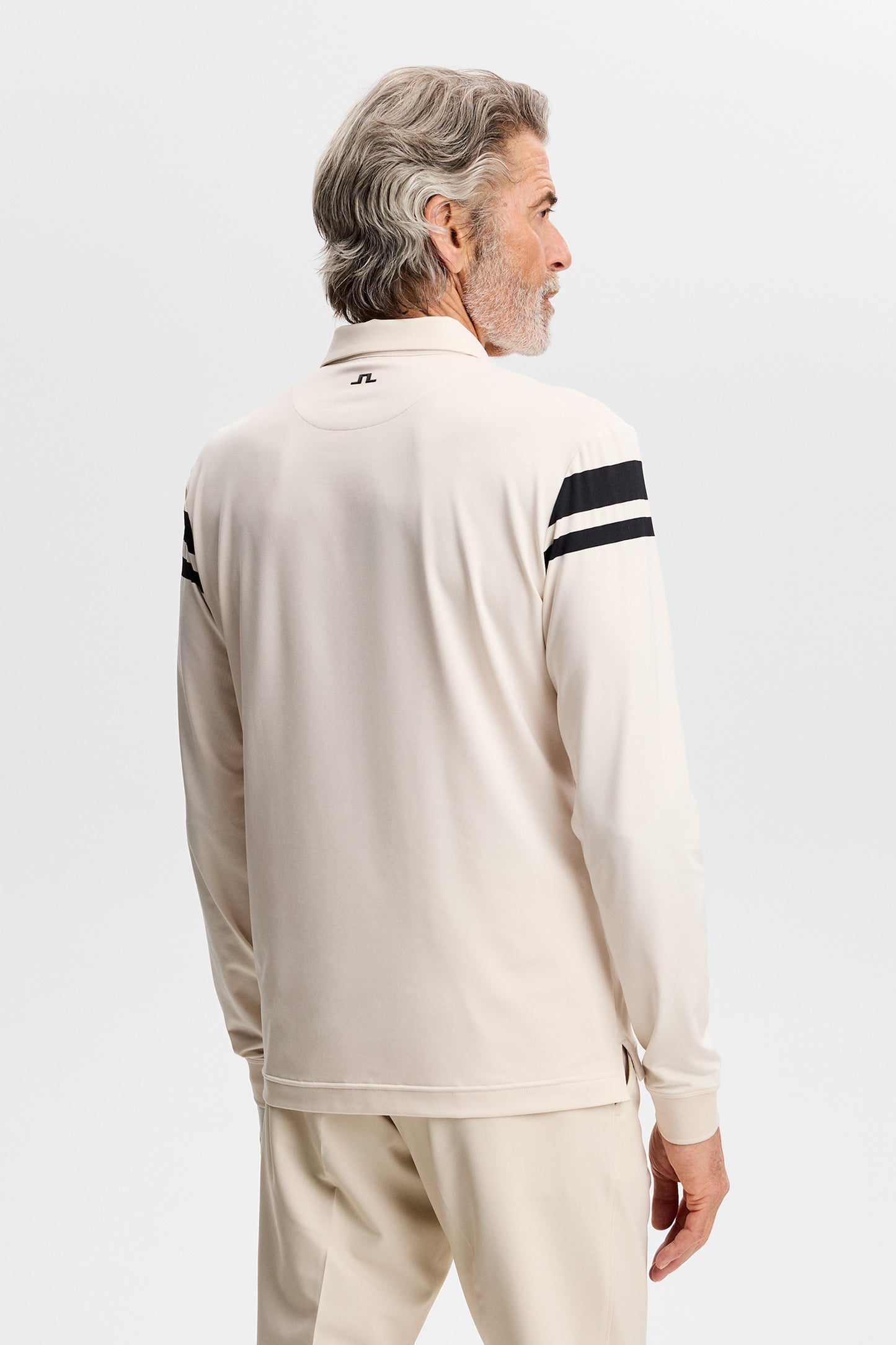 Kenny LS stripe polo in Moonbeam by J.Lindeberg