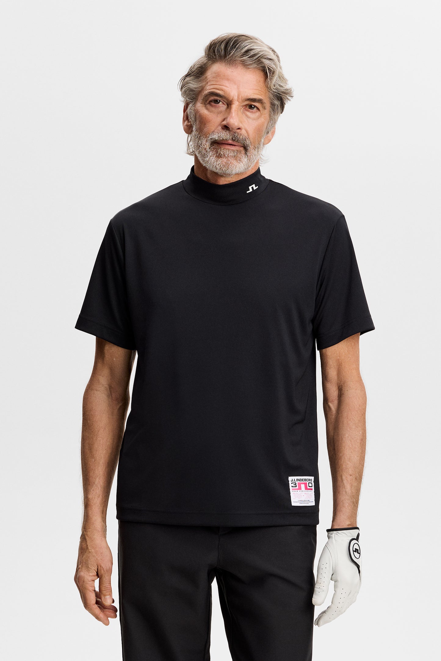 30Y Rory KV Mock Neck in Black by J.Lindeberg