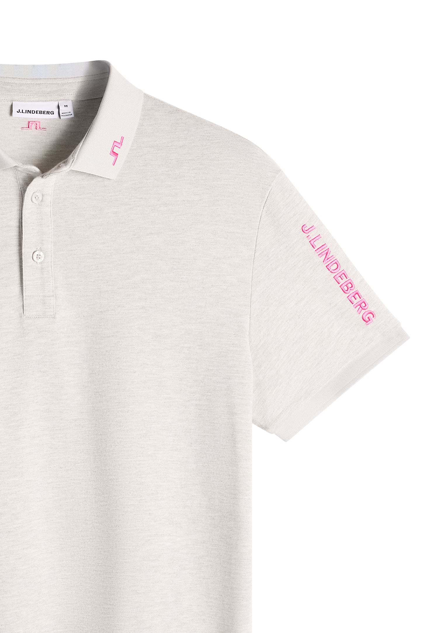Tour Tech Pique Polo in Light Grey Melange by J.Lindeberg