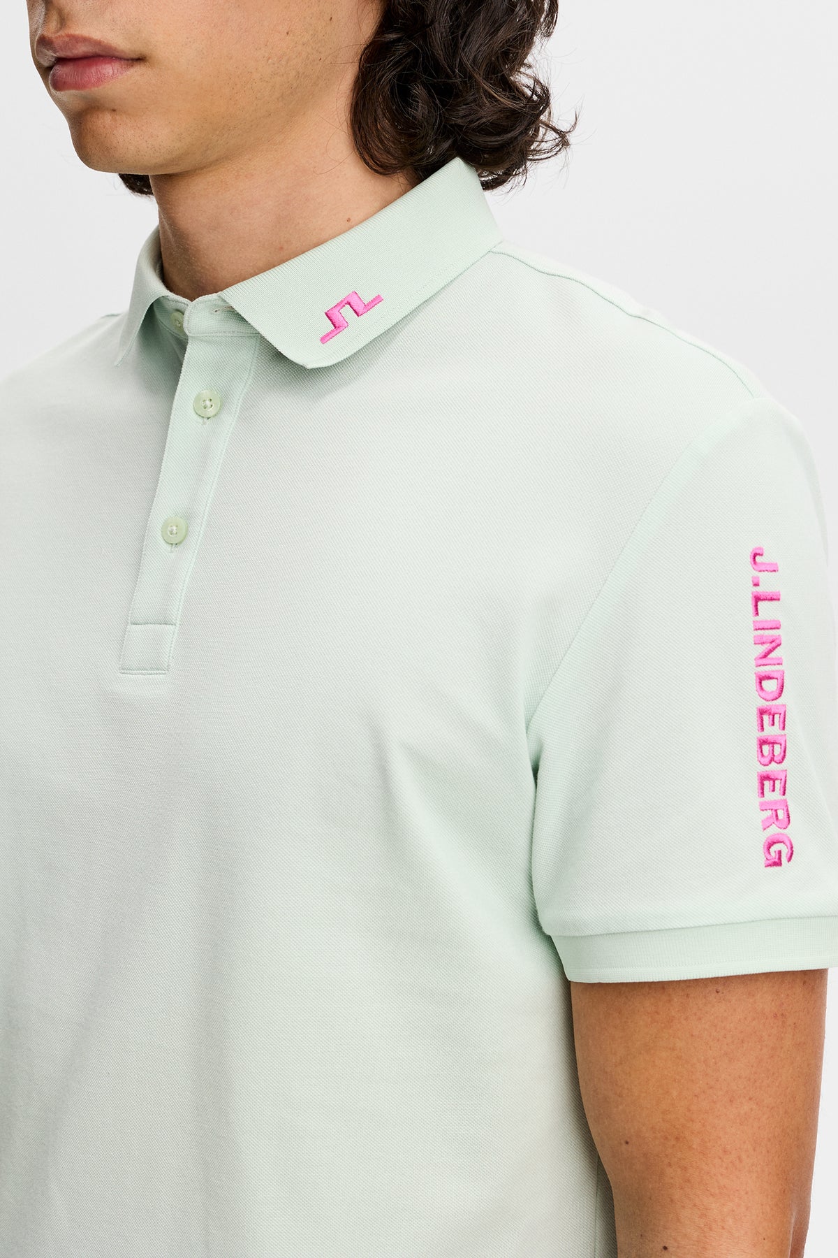 Tour Tech Pique Polo in Subtle Green by J.Lindeberg