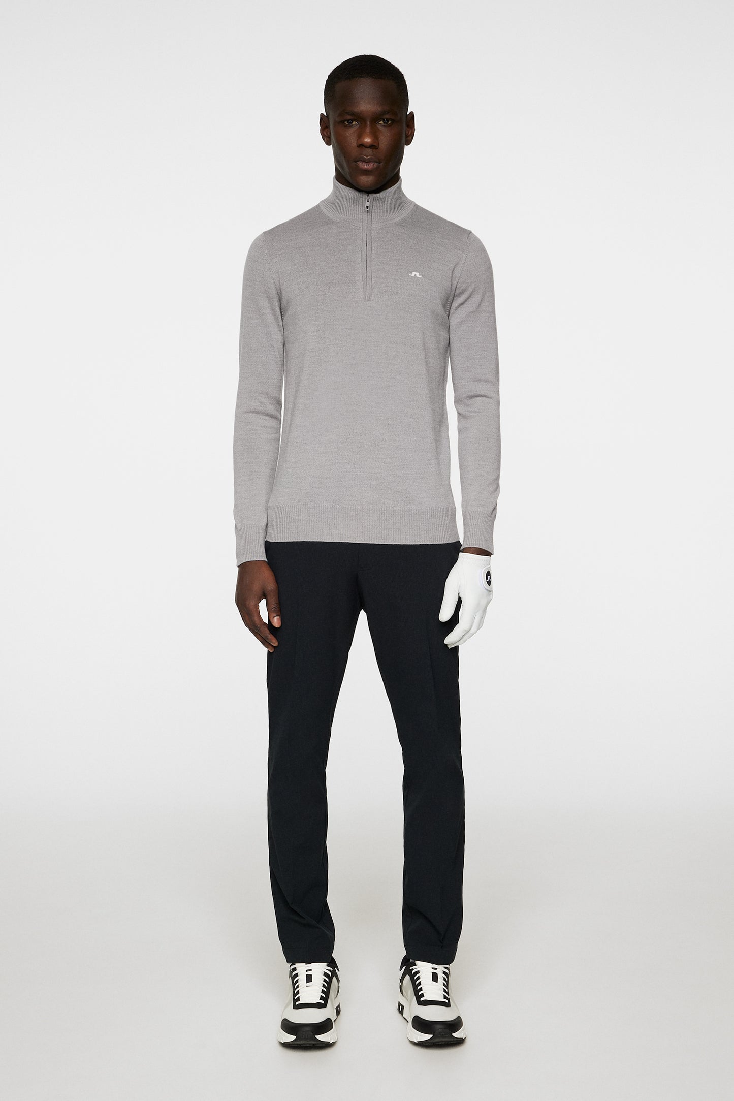 Kian Knitted Sweater in Grey Melange by J.Lindeberg