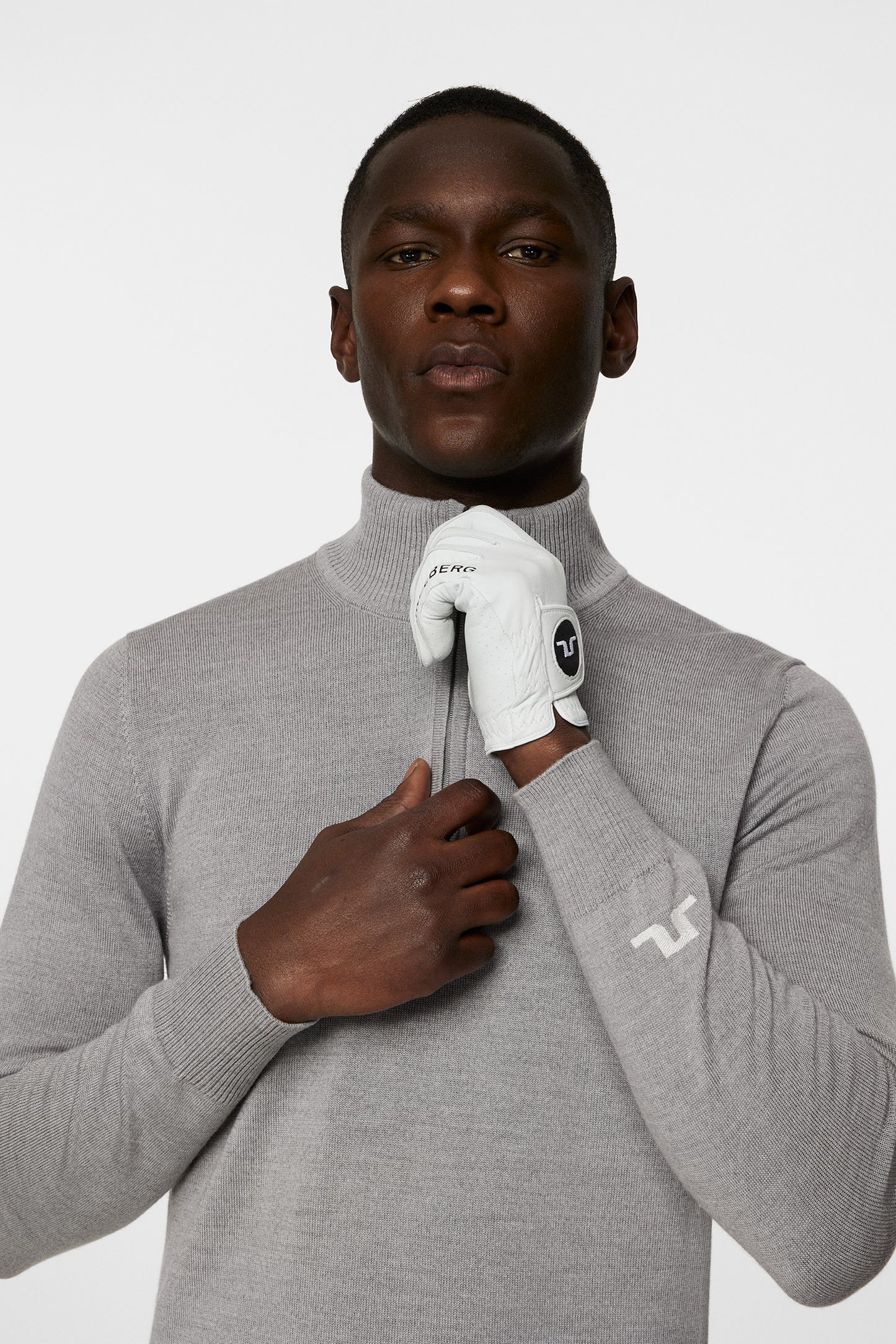 Kian Knitted Sweater in Grey Melange by J.Lindeberg