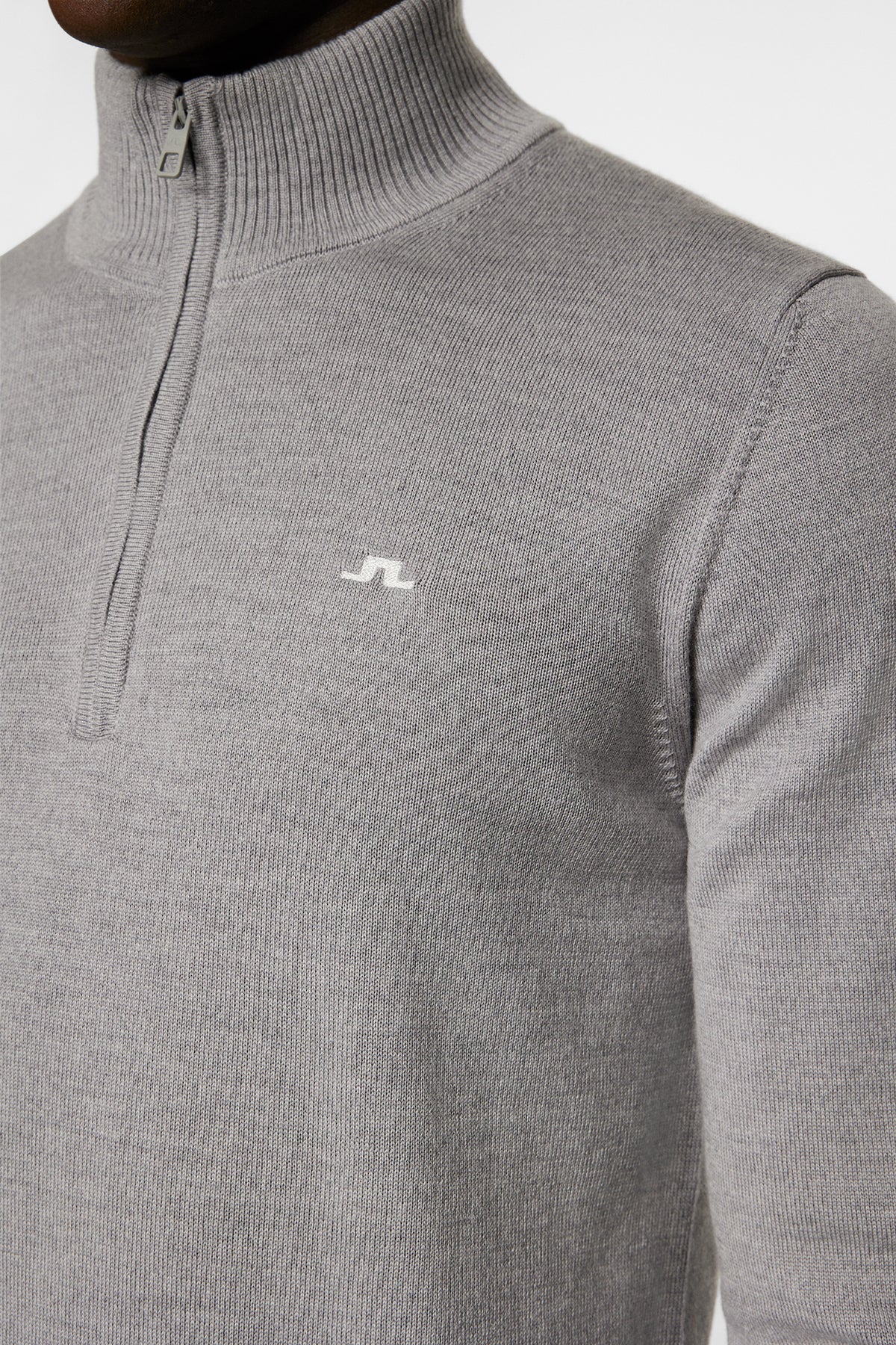 Kian Knitted Sweater in Grey Melange by J.Lindeberg