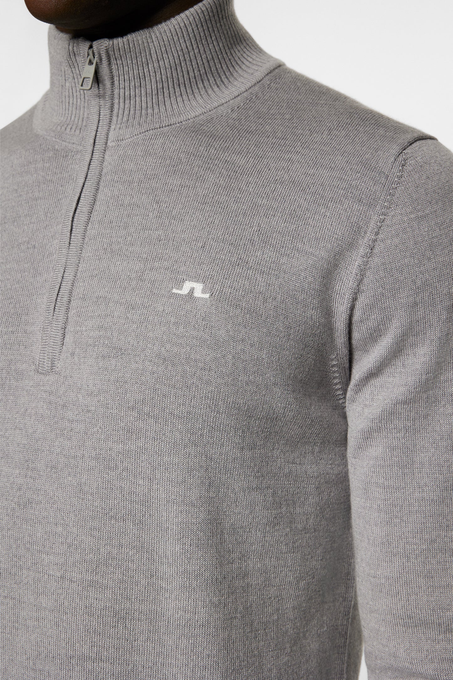 Kian Knitted Sweater in Grey Melange by J.Lindeberg