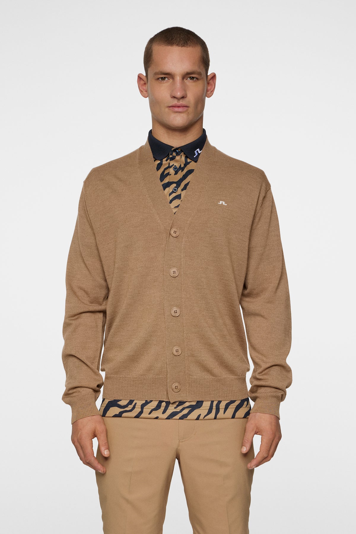 Lucas Knitted Cardigan in Tigers Eye by J.Lindeberg