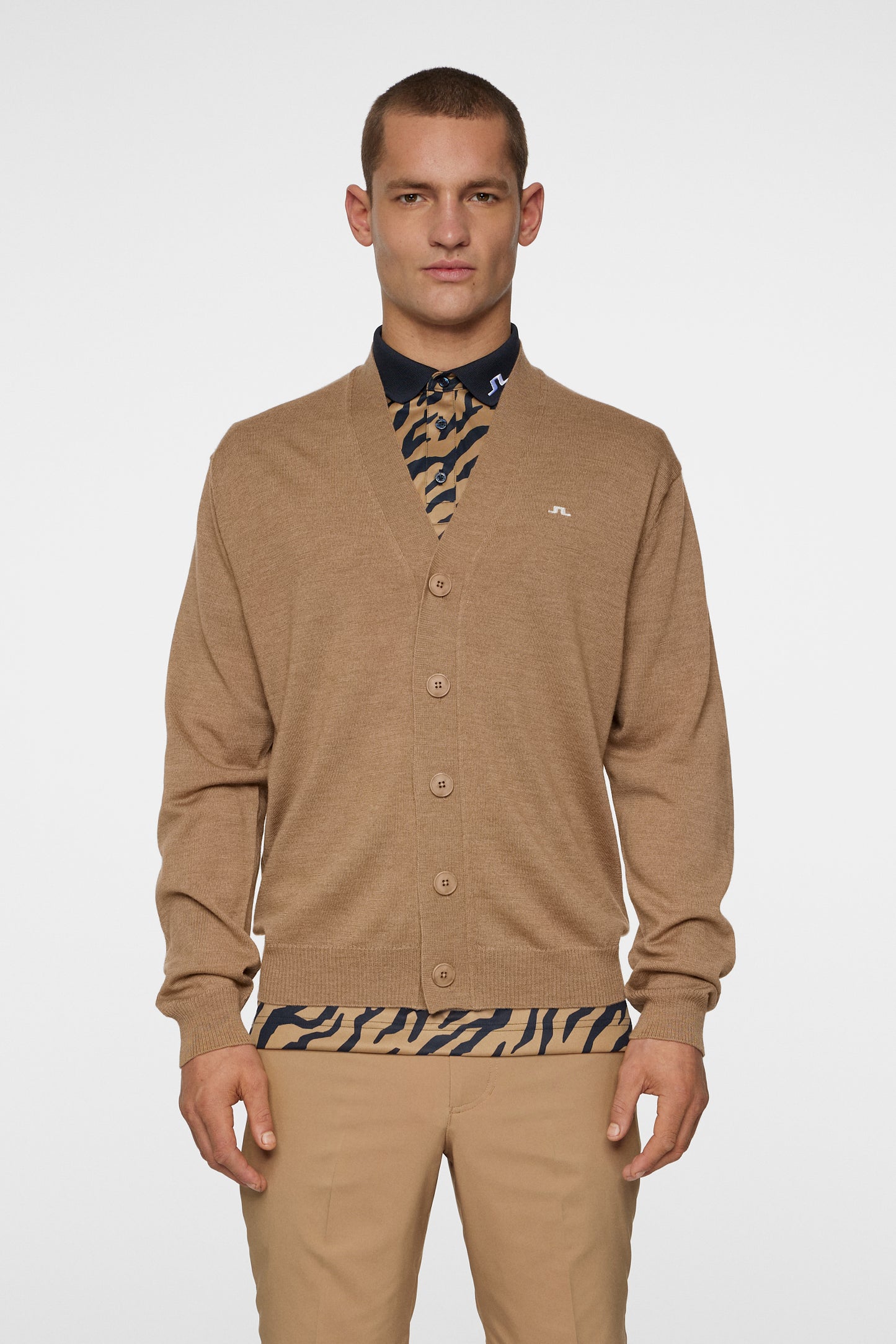 Lucas Knitted Cardigan in Tigers Eye by J.Lindeberg