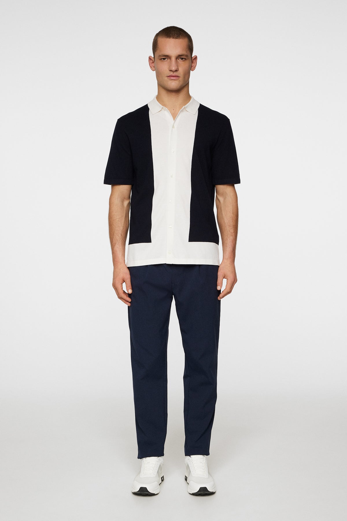 Rue Knitted Polo Shirt in JL Navy by J.Lindeberg