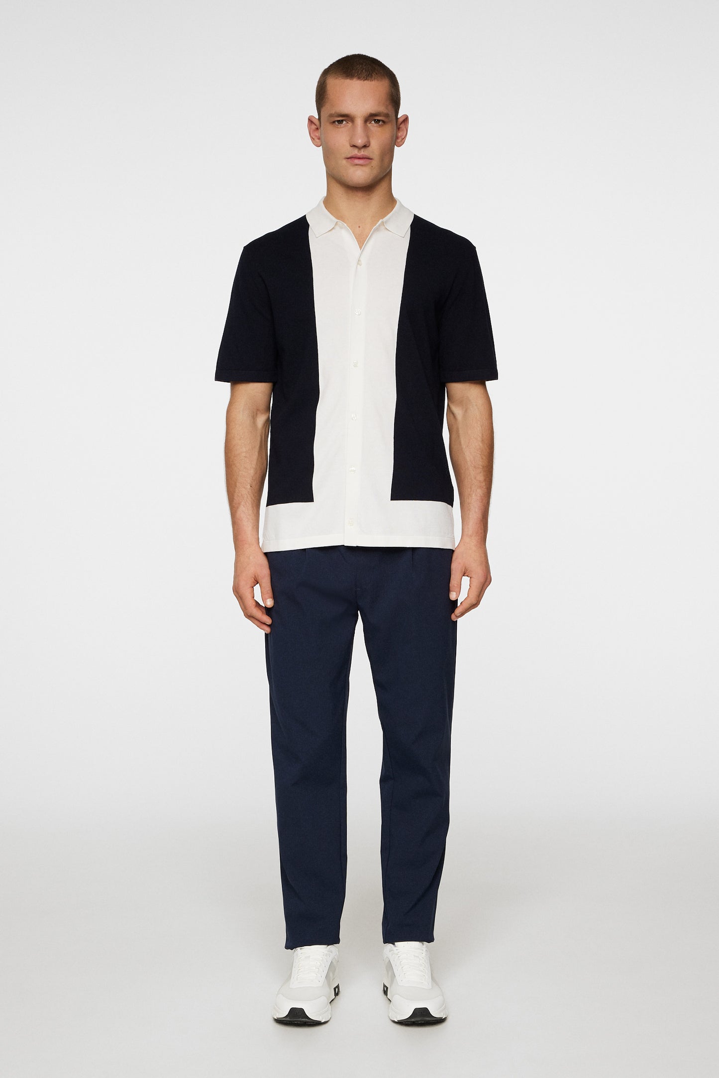 Rue Knitted Polo Shirt in JL Navy by J.Lindeberg