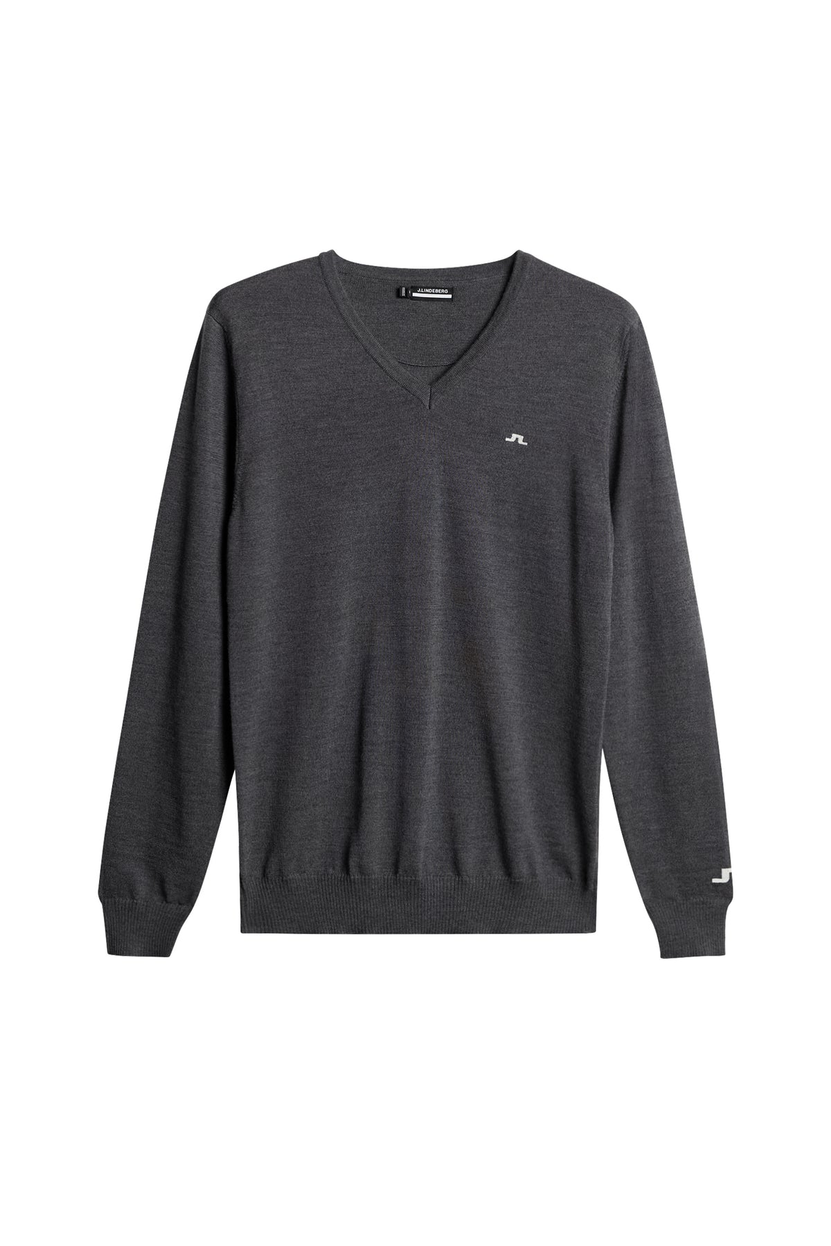 Lymann Knitted Sweater in Dark Grey Melange by J.Lindeberg