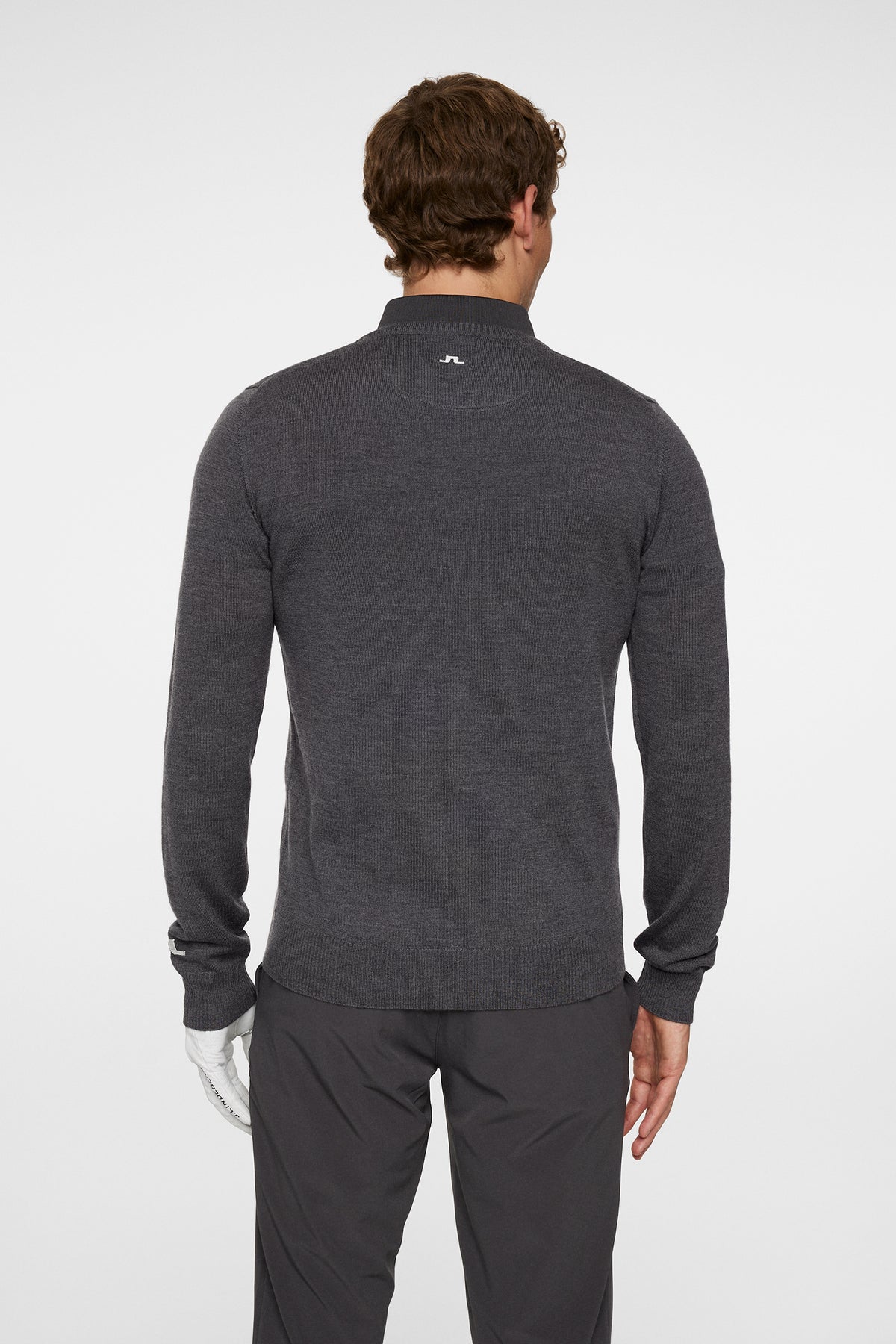 Lymann Knitted Sweater in Dark Grey Melange by J.Lindeberg