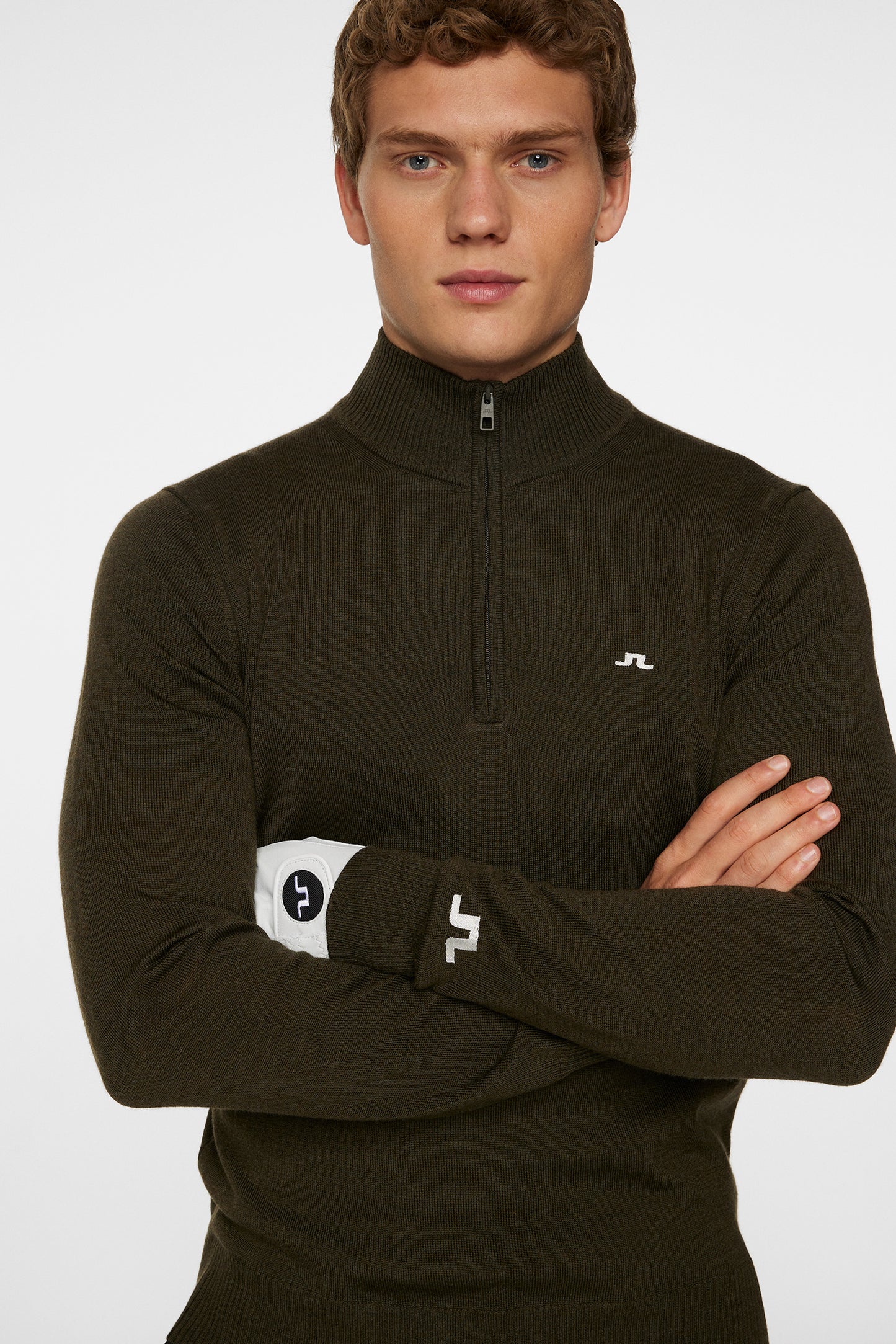 Kian Zipped Sweater in Forest Green by J.Lindeberg