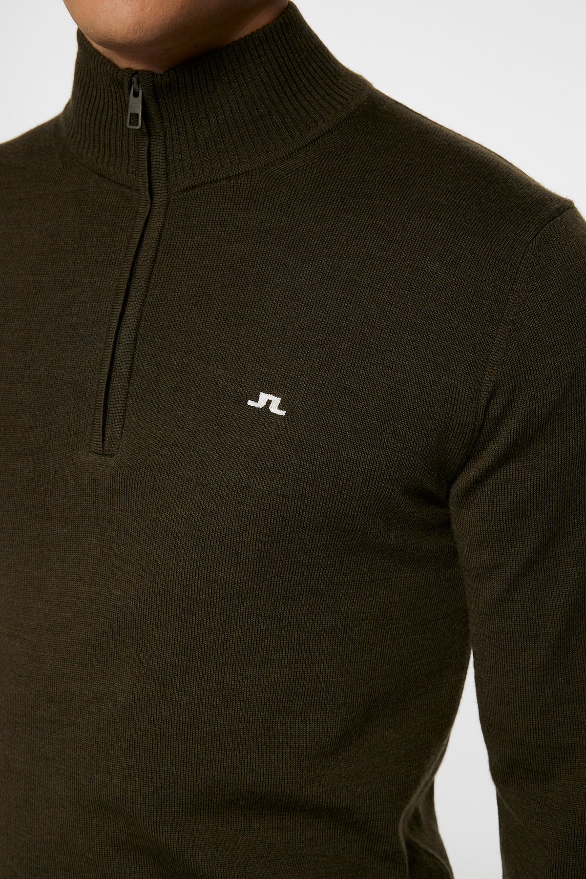 Kian Zipped Sweater in Forest Green by J.Lindeberg