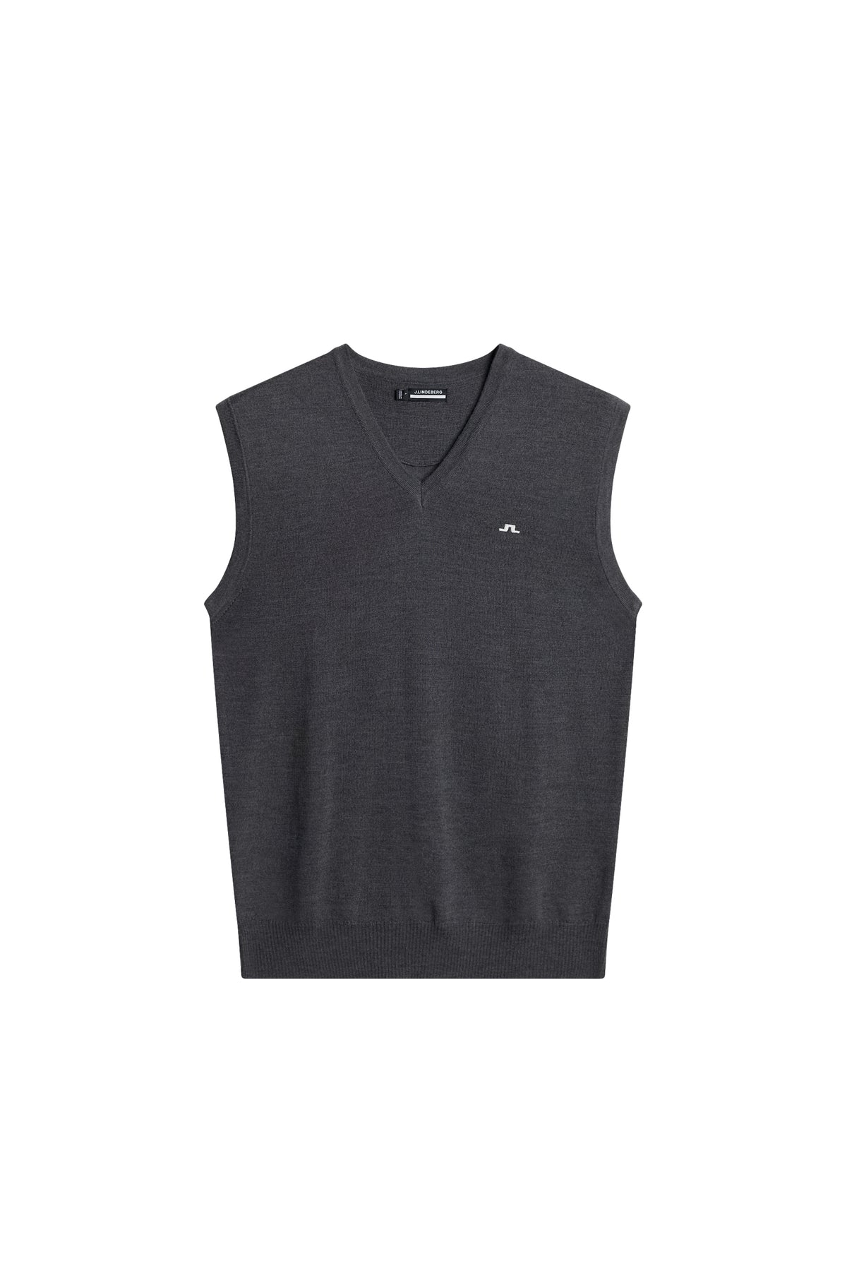 Liam Knitted Vest in Dark Grey Melange by J.Lindeberg
