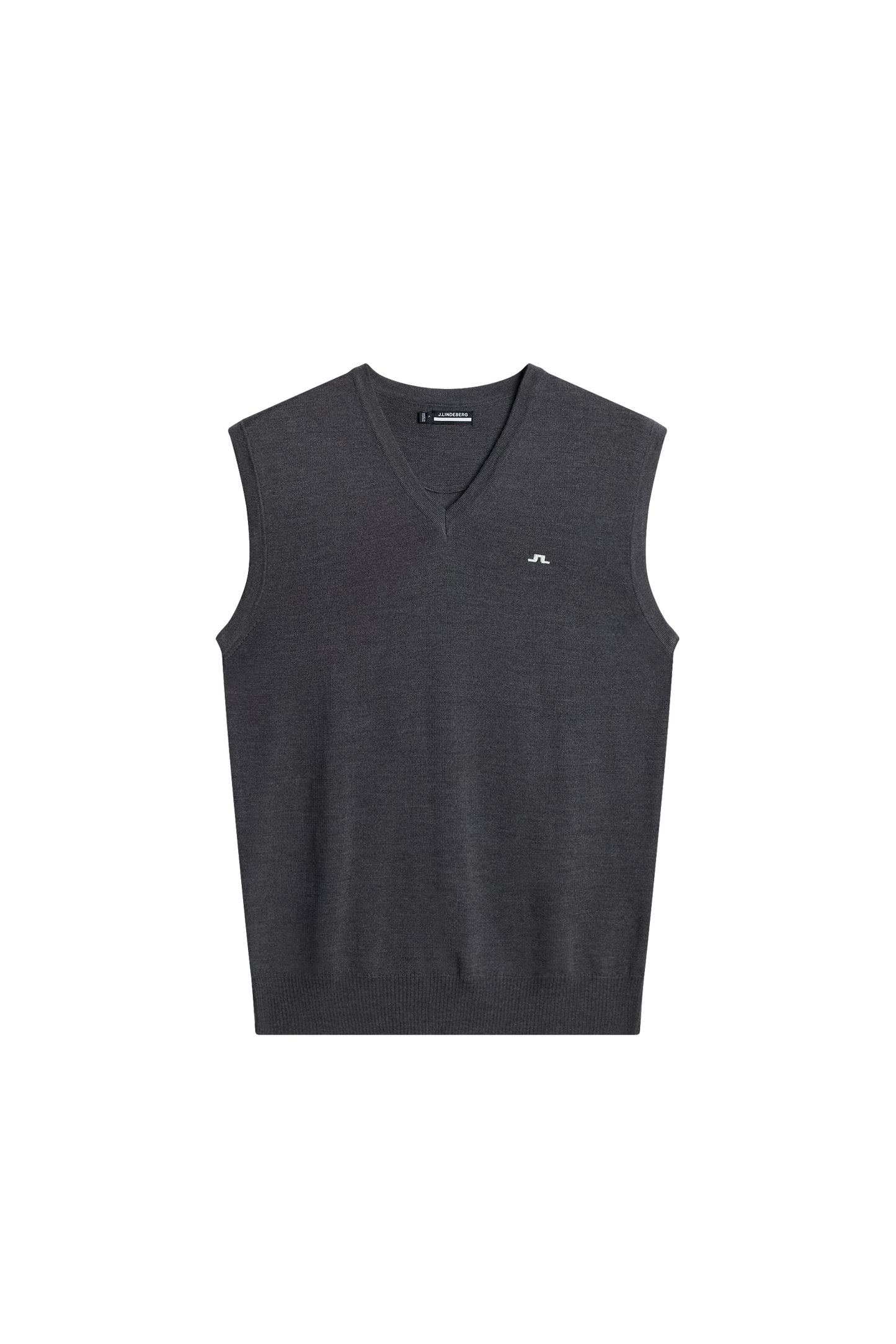 Liam Knitted Vest in Dark Grey Melange by J.Lindeberg