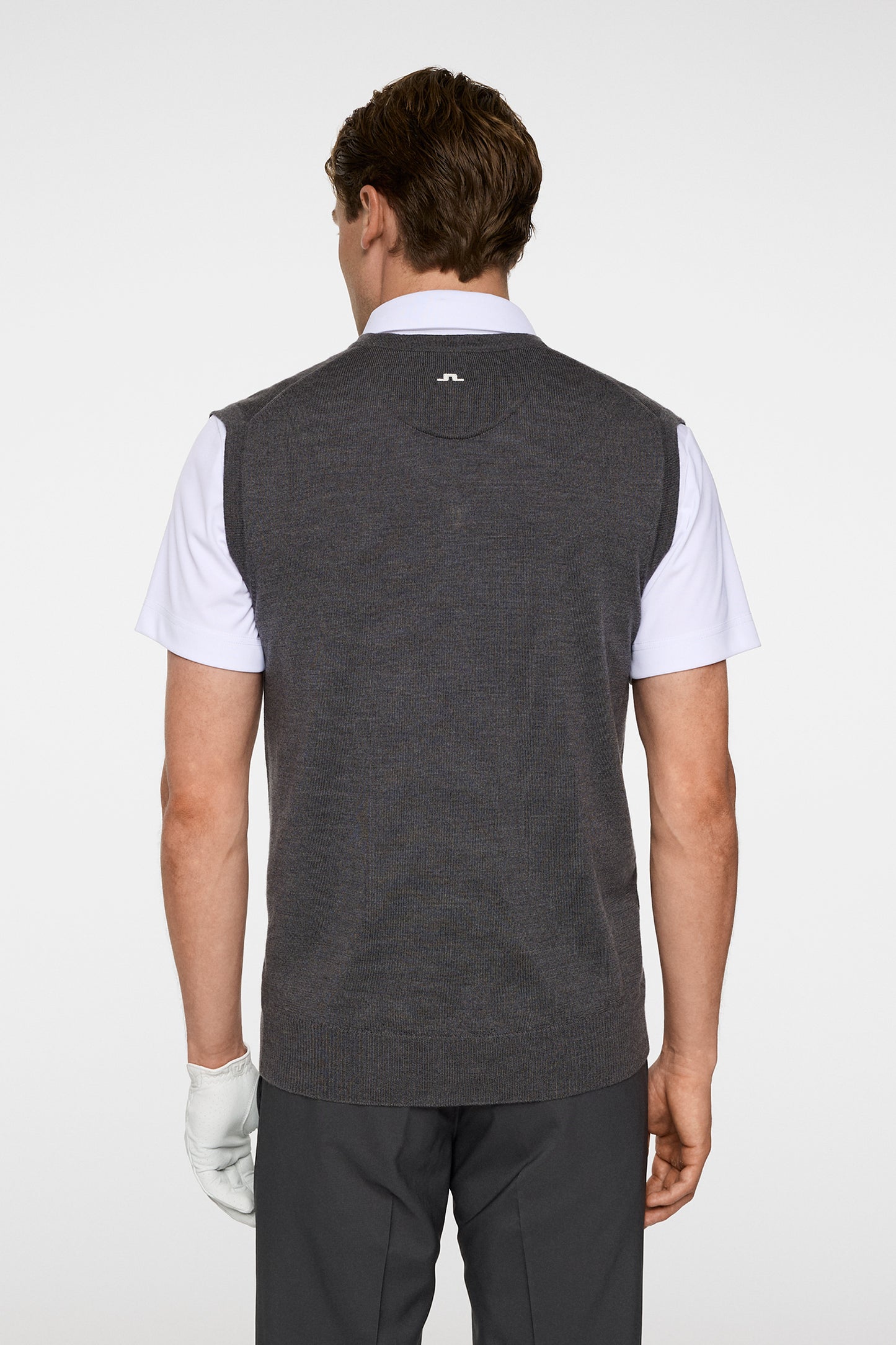 Liam Knitted Vest in Dark Grey Melange by J.Lindeberg