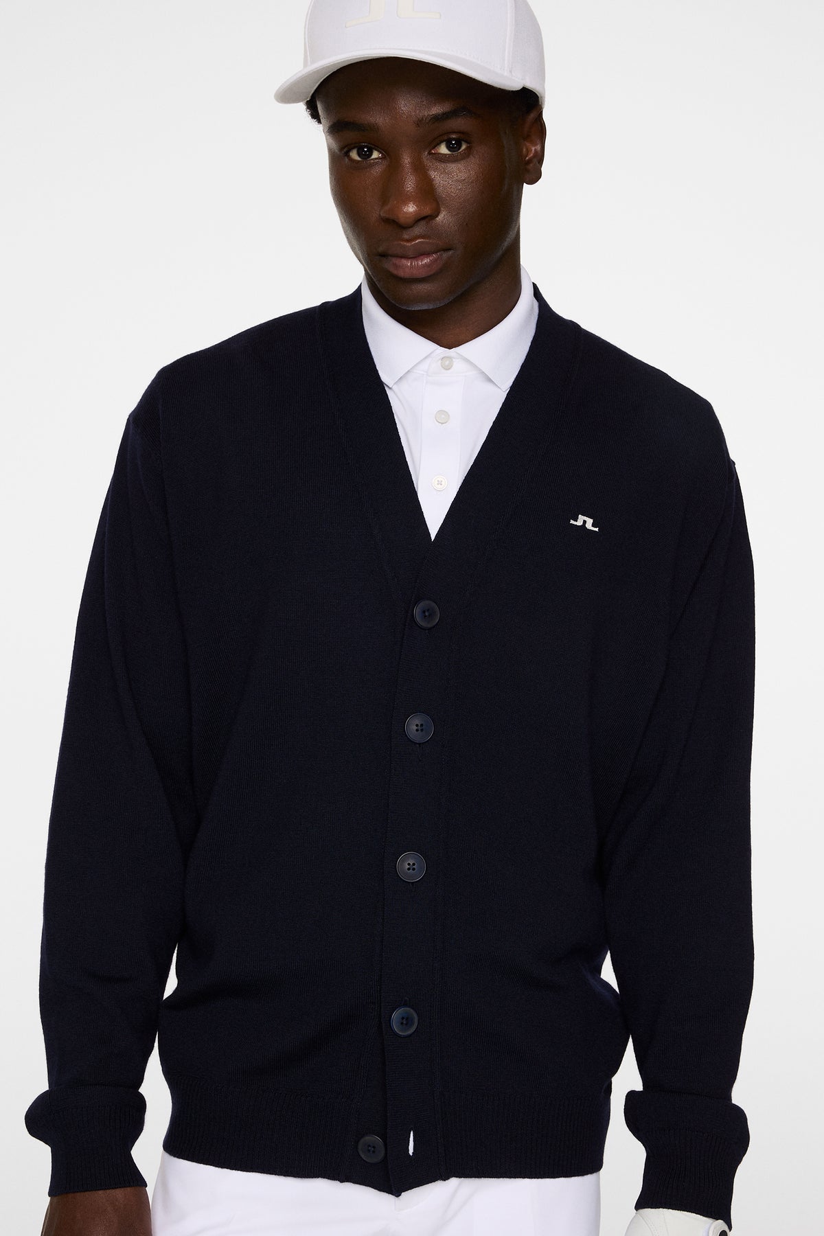 Lucas Knitted Cardigan in JL Navy by J.Lindeberg