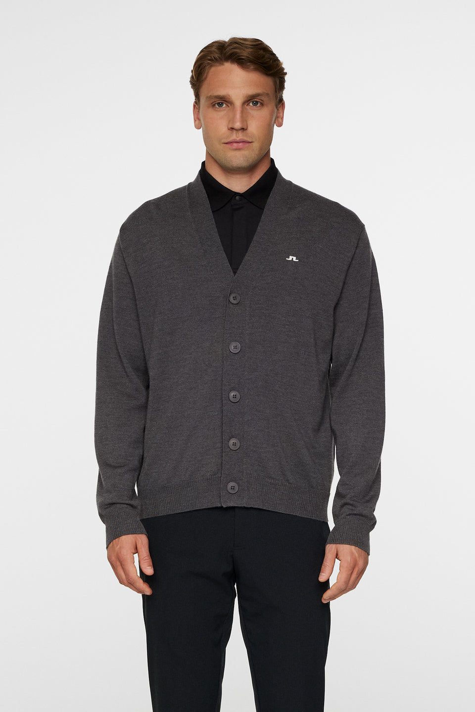 Lucas Knitted Cardigan / Dark Grey Melange