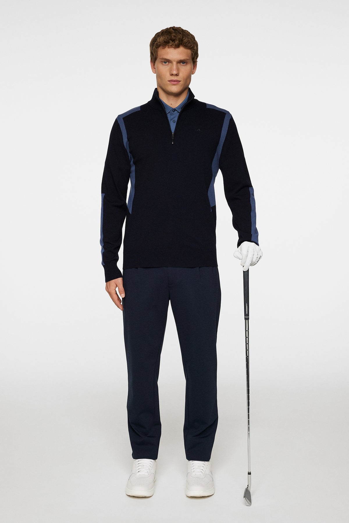 Kendrick Knitted Zip Sweater in JL Navy by J.Lindeberg