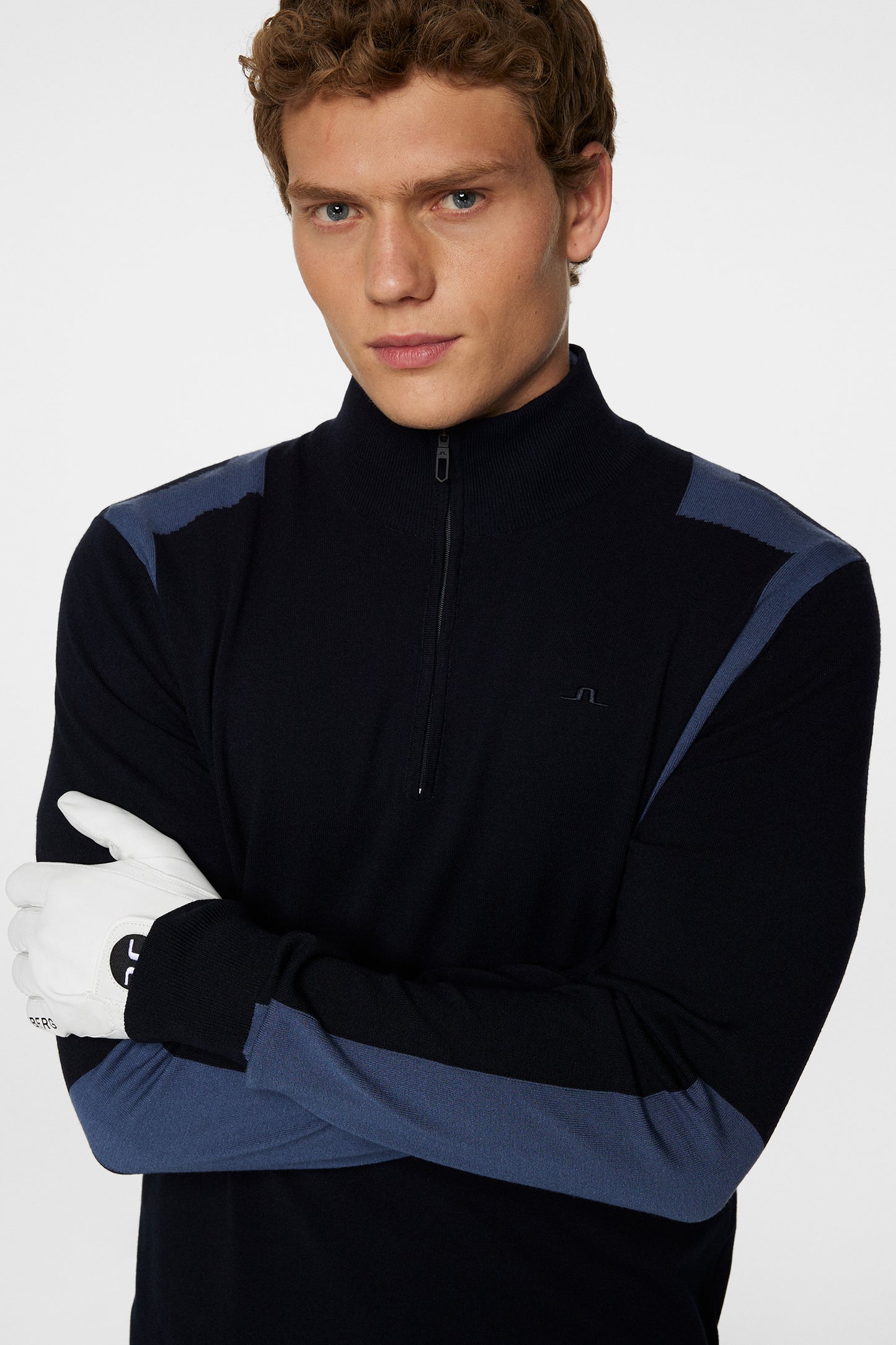 Kendrick Knitted Zip Sweater in JL Navy by J.Lindeberg