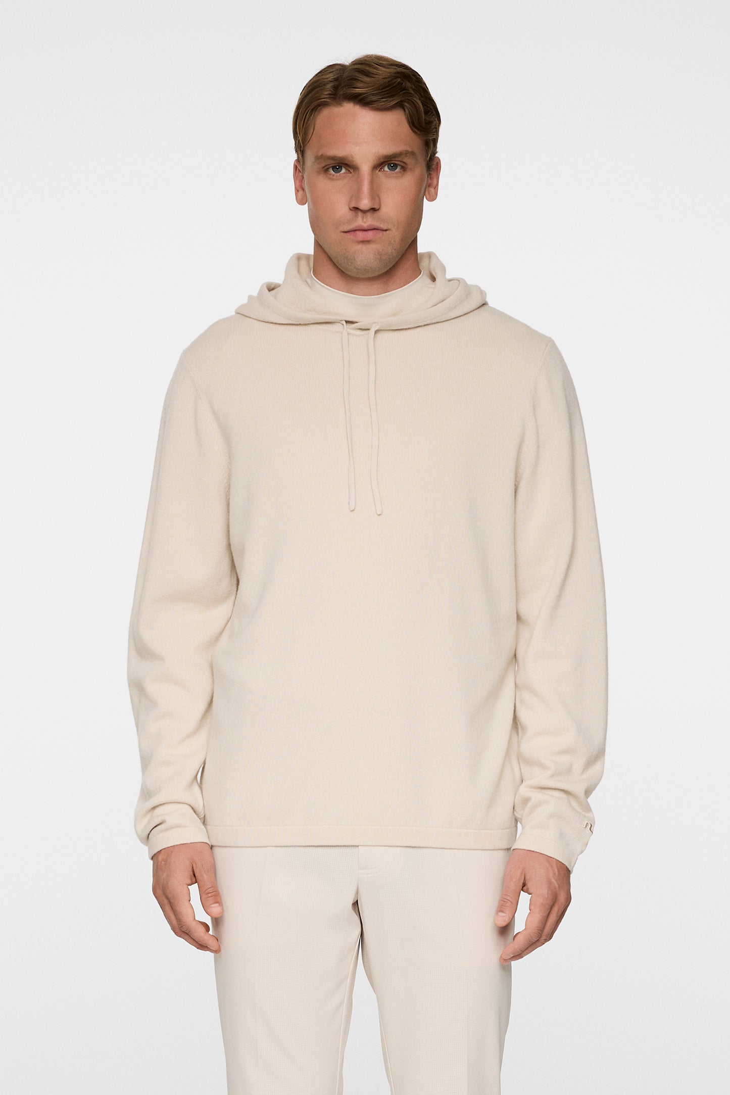 Kolton Cashmere Hoodie in Moonbeam by J.Lindeberg